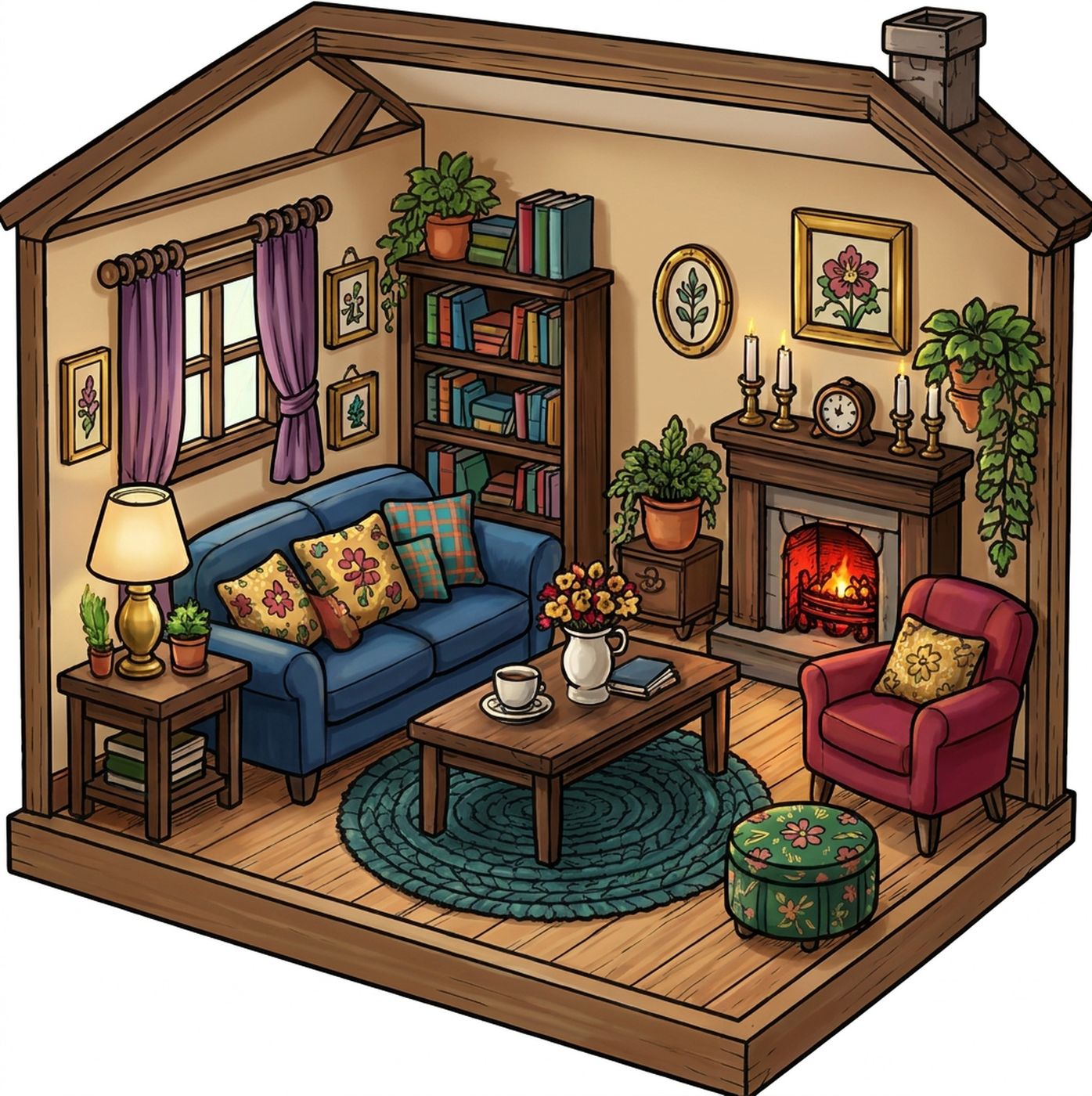 Full-colour reference for Dollhouse Living Room
