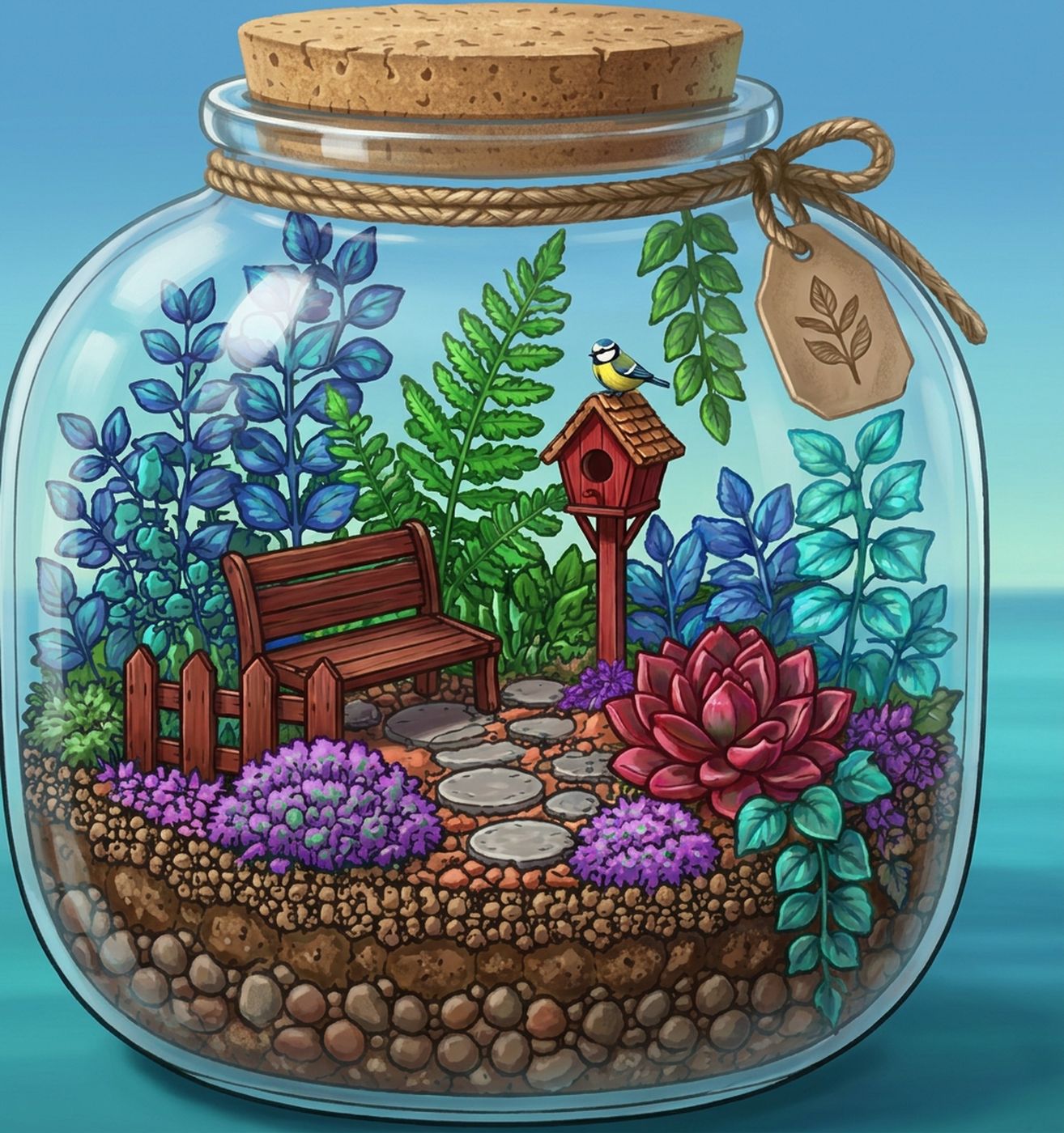 Full-colour reference for Terrarium Jar Garden