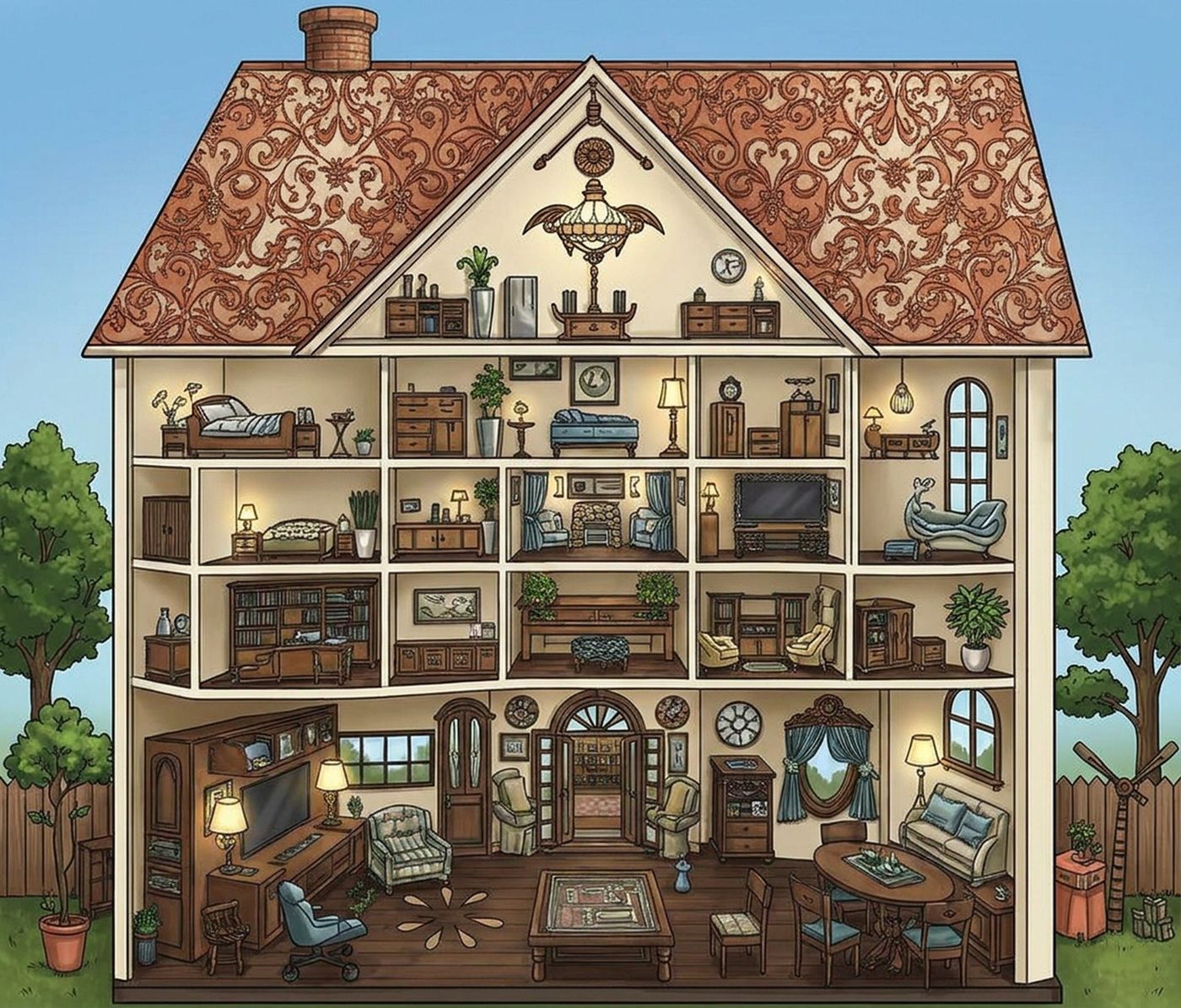 Full-colour reference for Dollhouse Cutaway