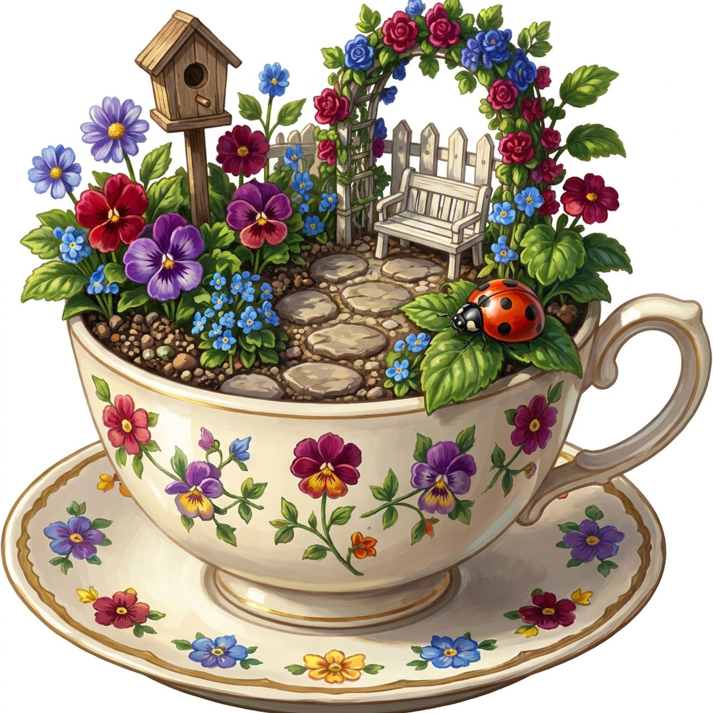 Full-colour reference for Teacup Flower Garden