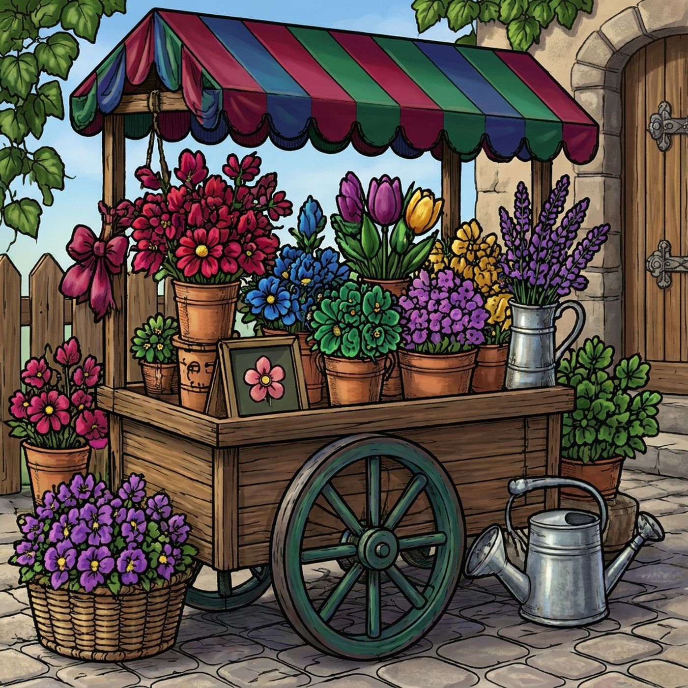 Full-colour reference for Flower Cart Stall