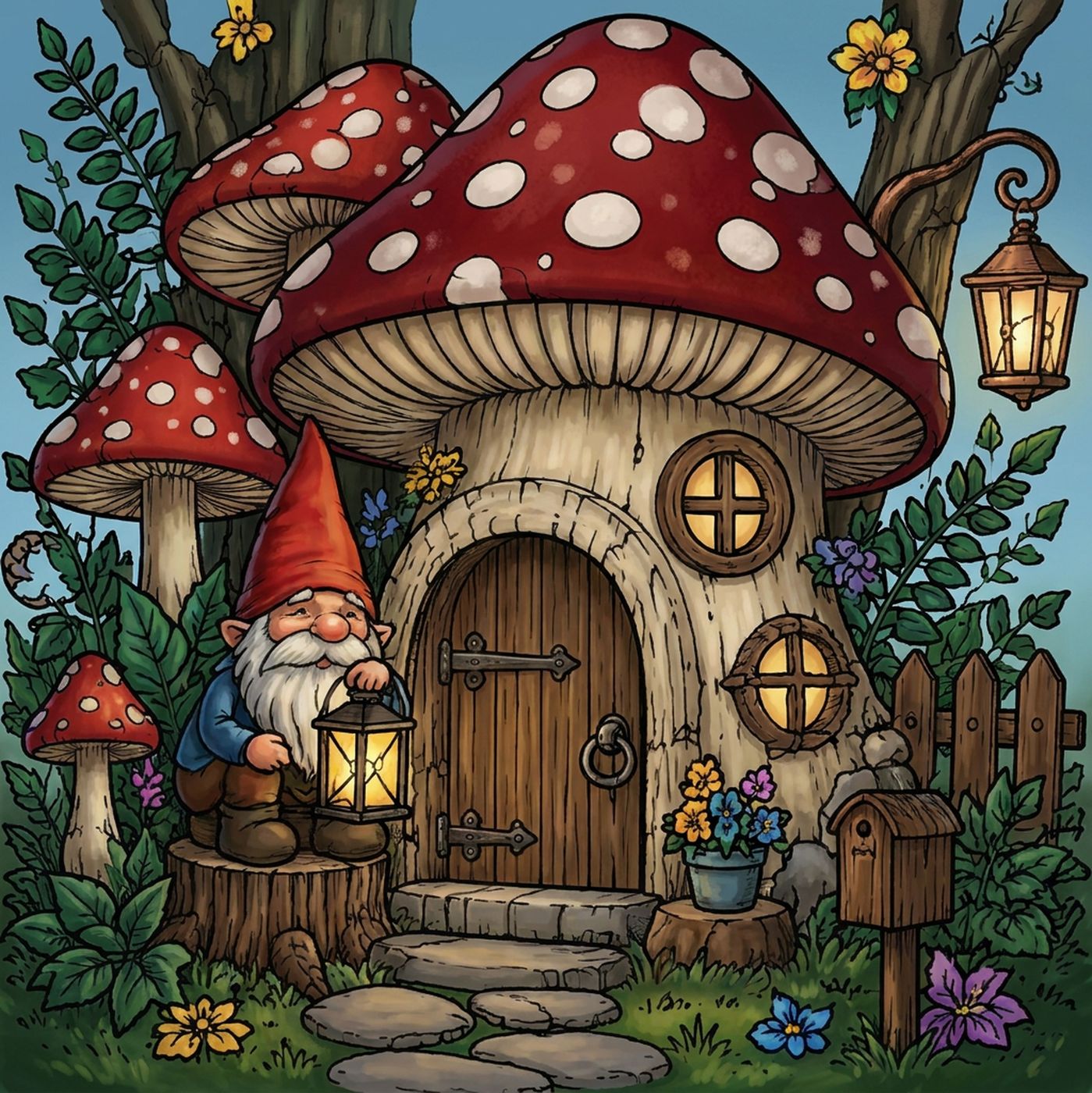 Full-colour reference for Gnome Mushroom Home