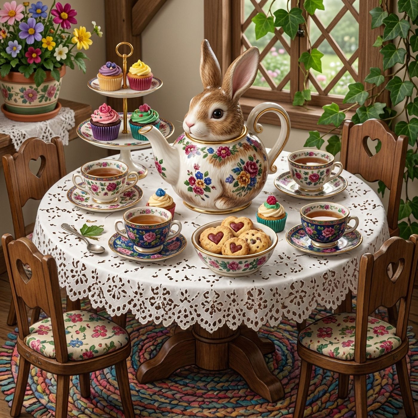 Full-colour reference for Bunny Tea Party