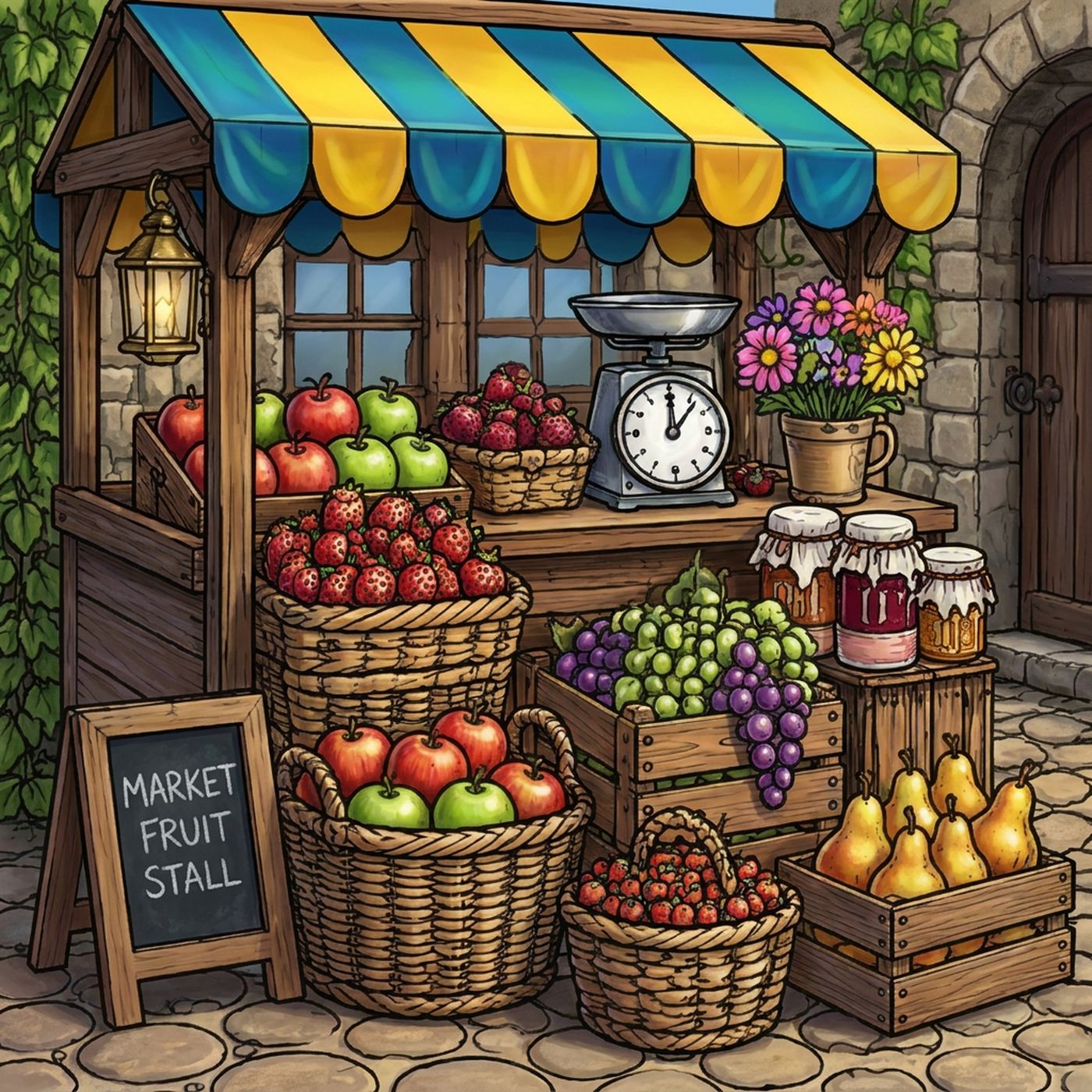 Full-colour reference for Market Fruit Stall
