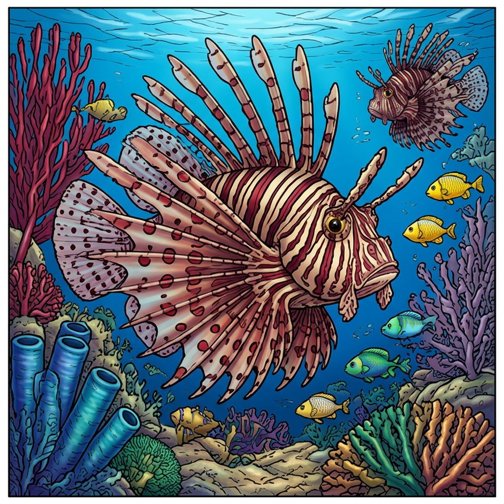 Full-colour reference for Lionfish Lagoon
