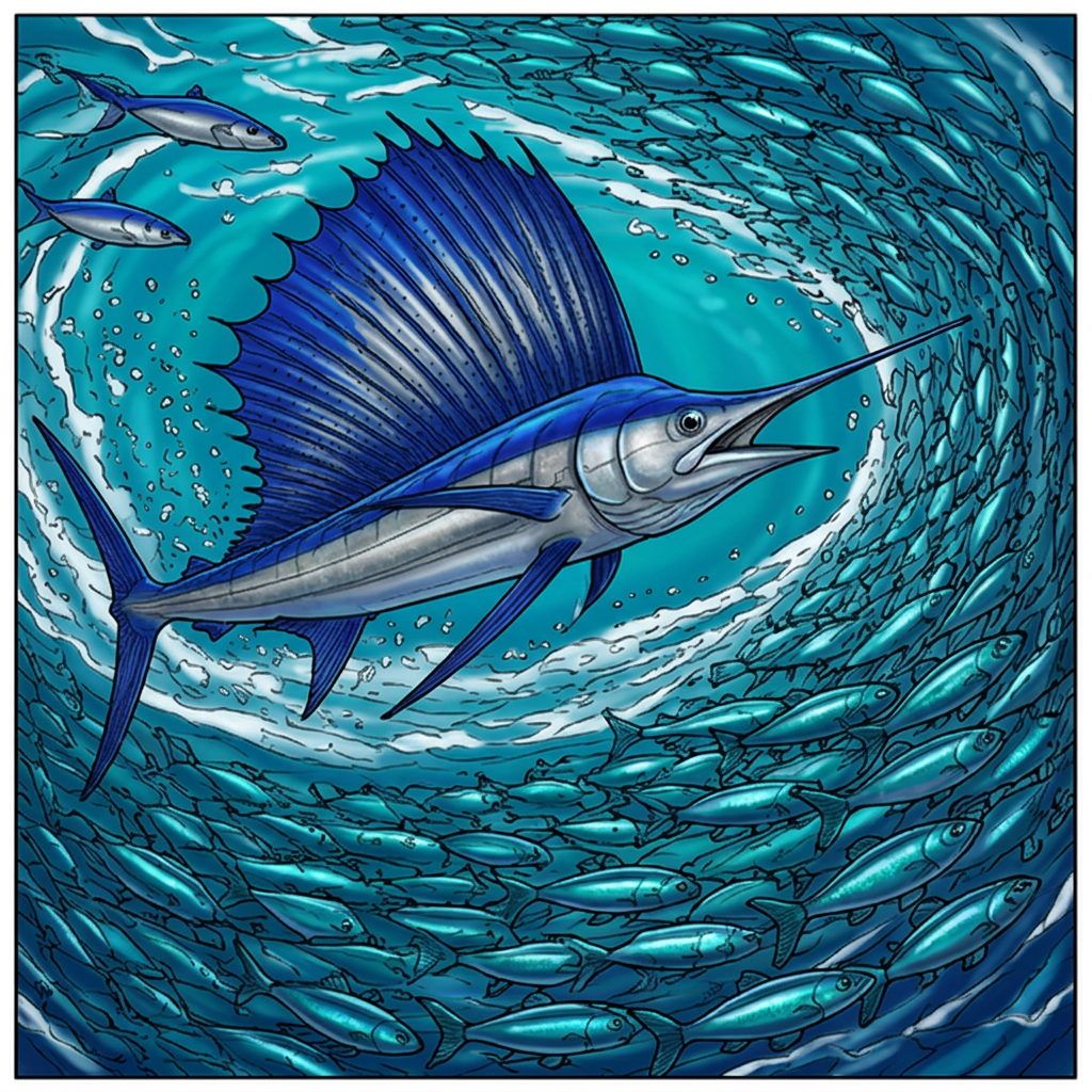 Full-colour reference for Sailfish and the Bait Ball