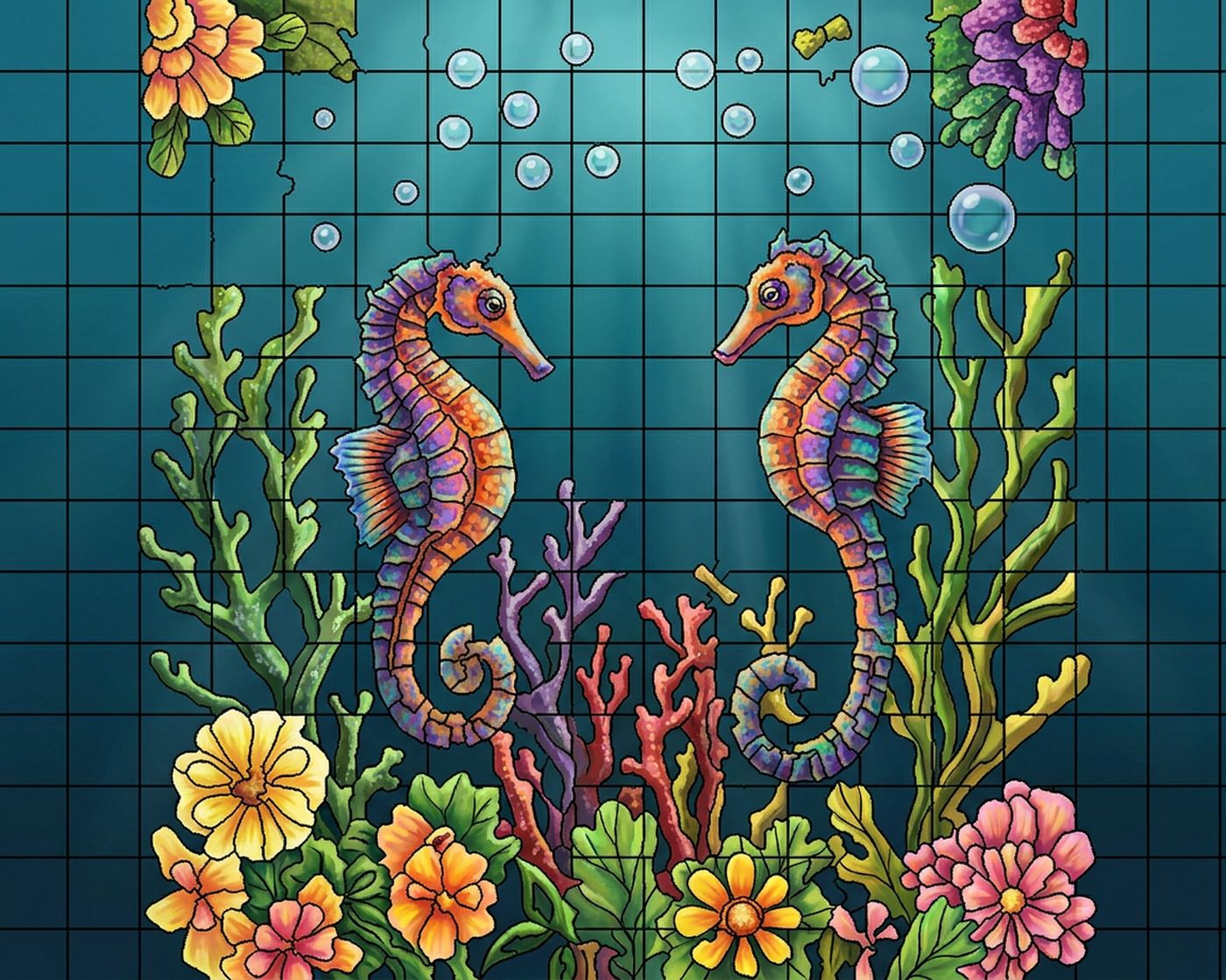 Full-colour reference for Seahorse Pair