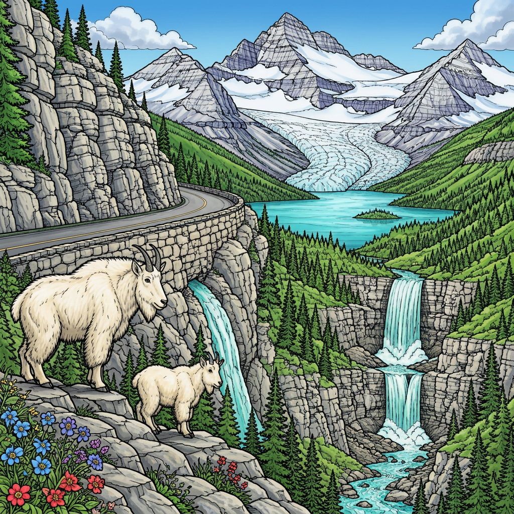 Full-colour reference for Glacier Going-to-the-Sun Road