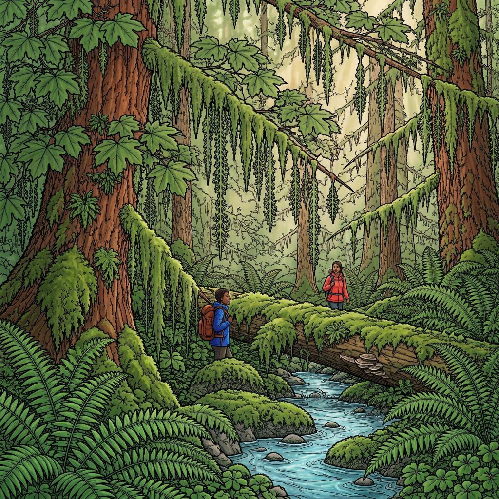 Full-colour reference for Olympic Hoh Rainforest