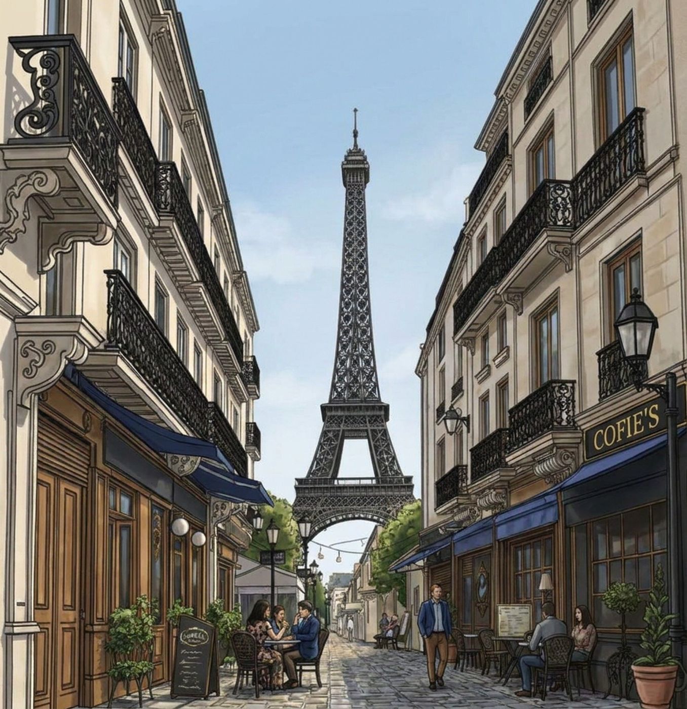 Full-colour reference for Paris Cafe Street