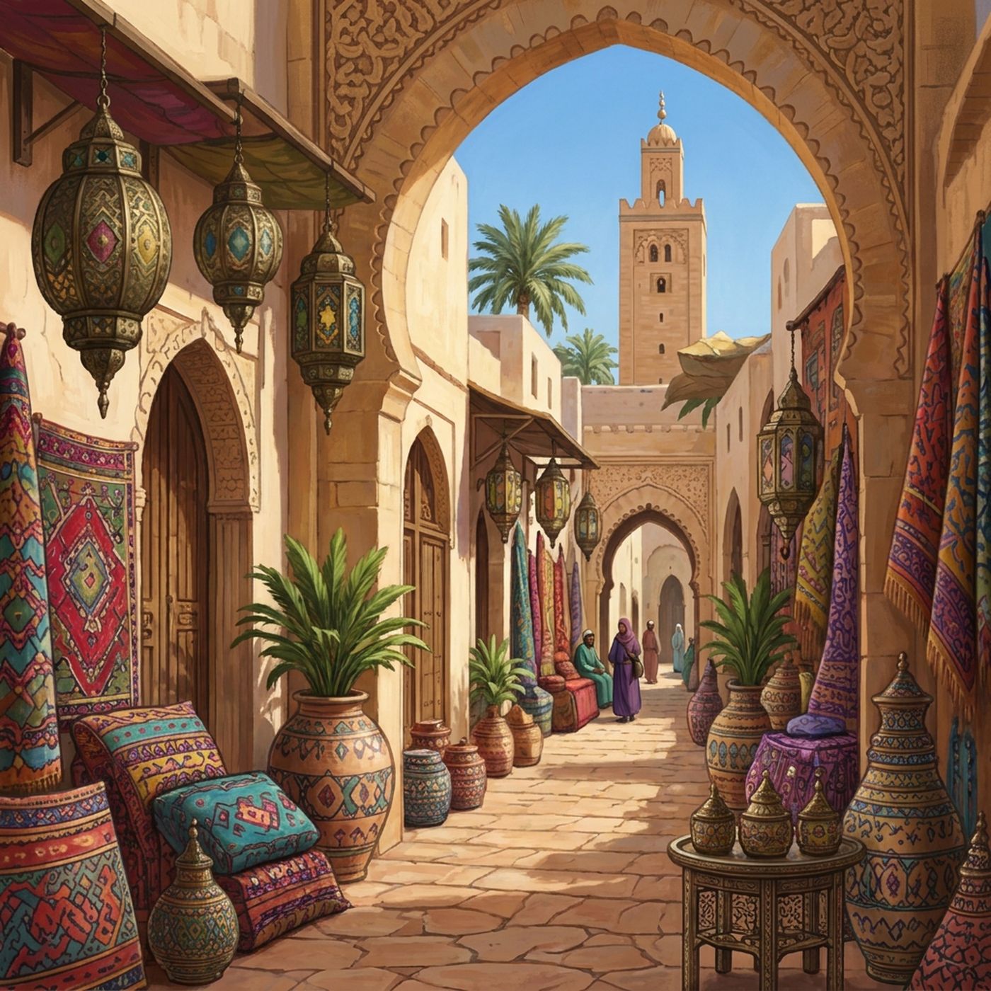 Full-colour reference for Marrakech Souk Alley