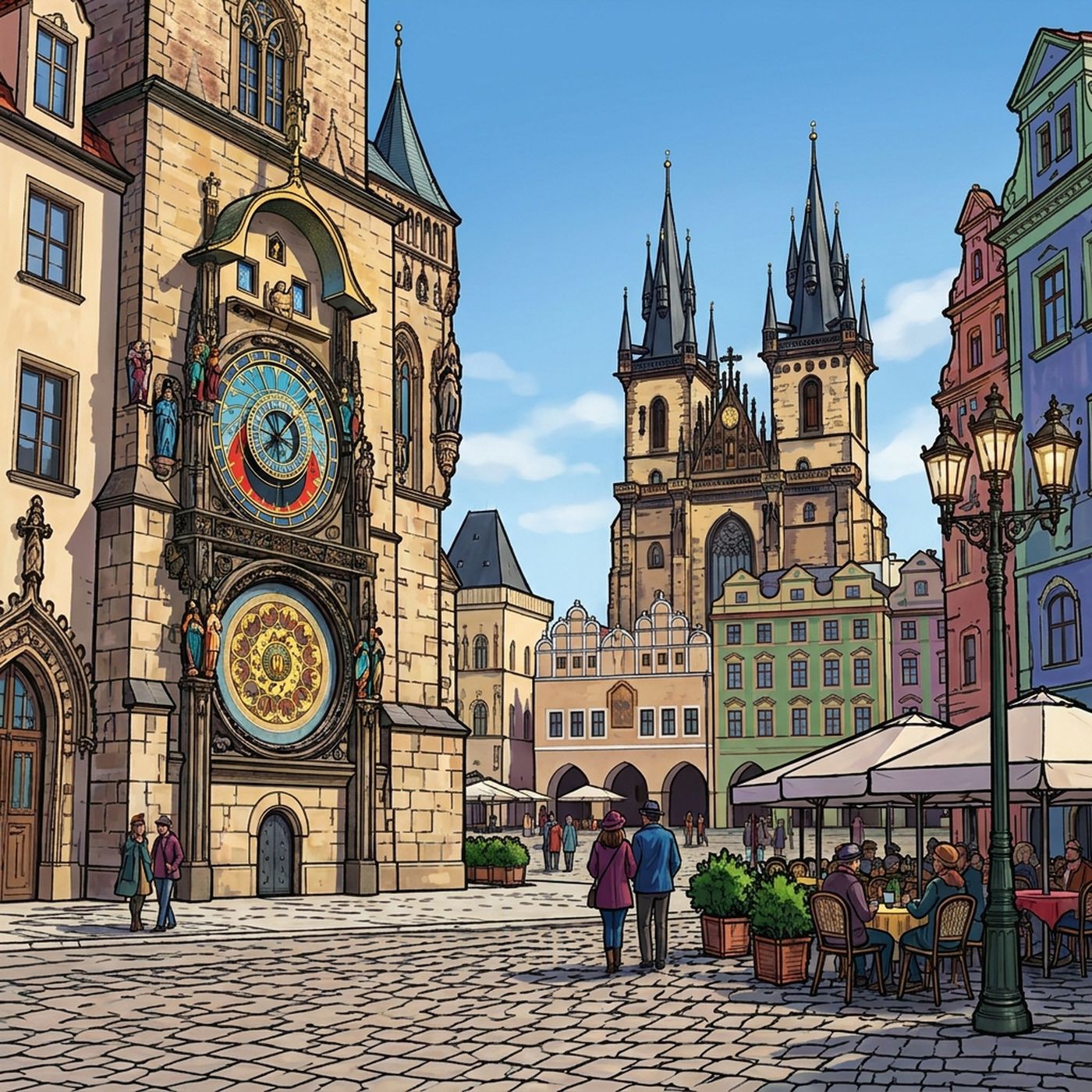 Full-colour reference for Prague Old Town Square