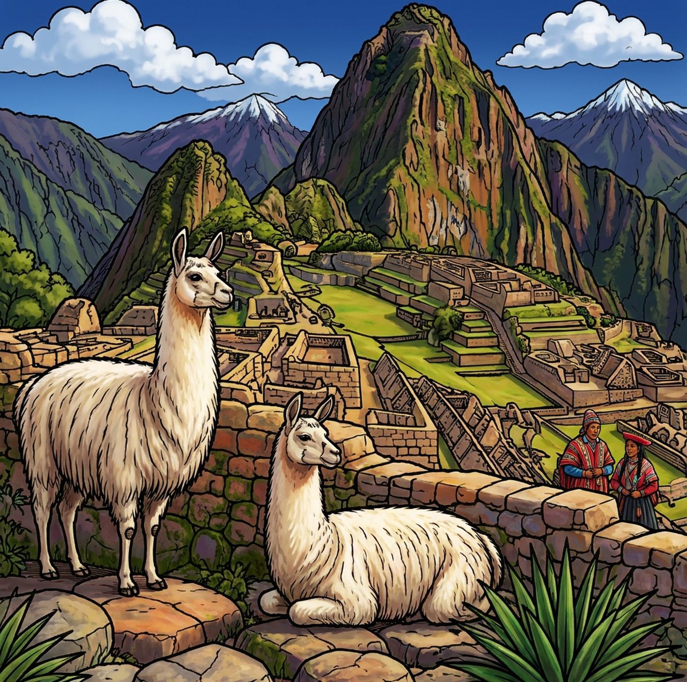 Full-colour reference for Machu Picchu Llamas
