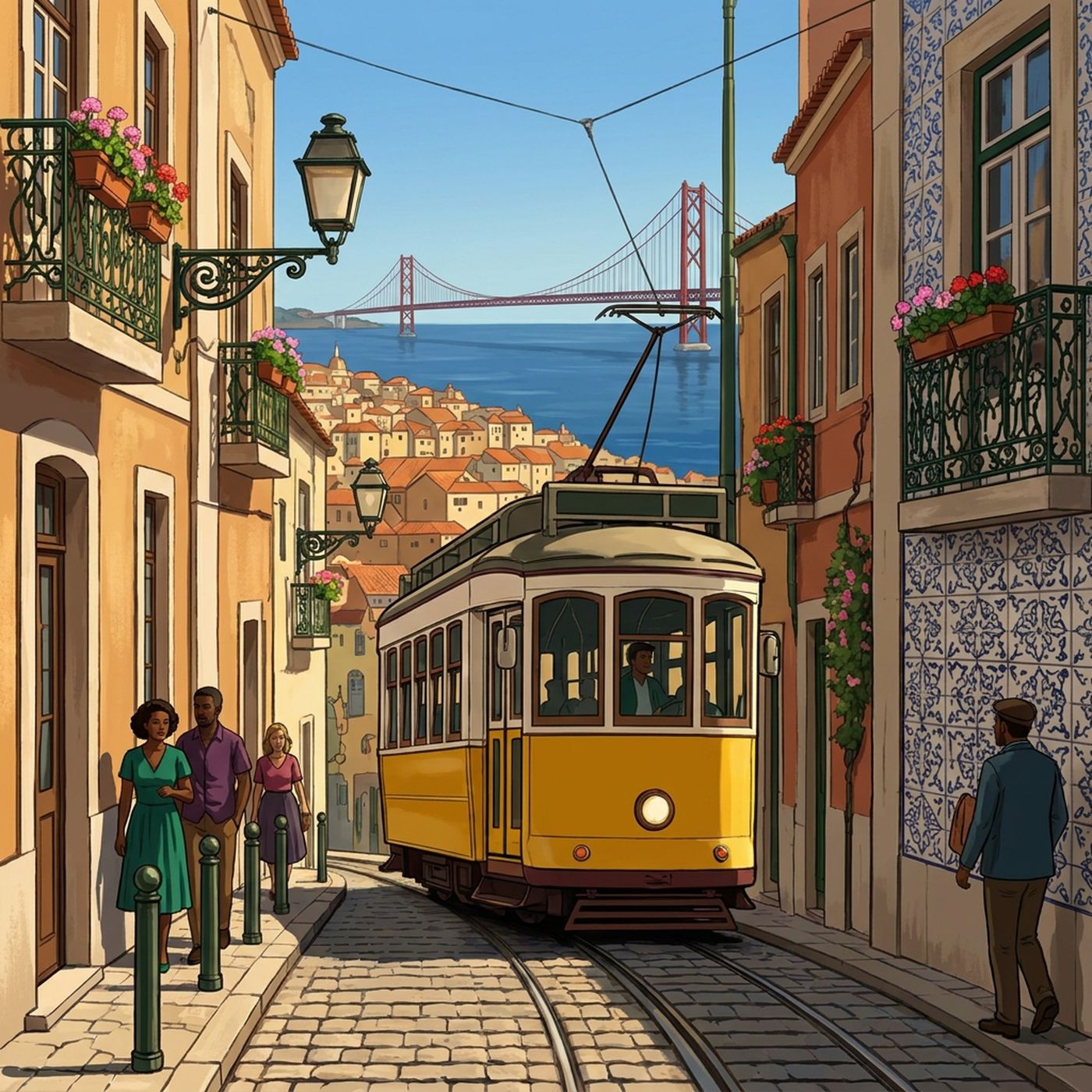 Full-colour reference for Lisbon Hillside Tram