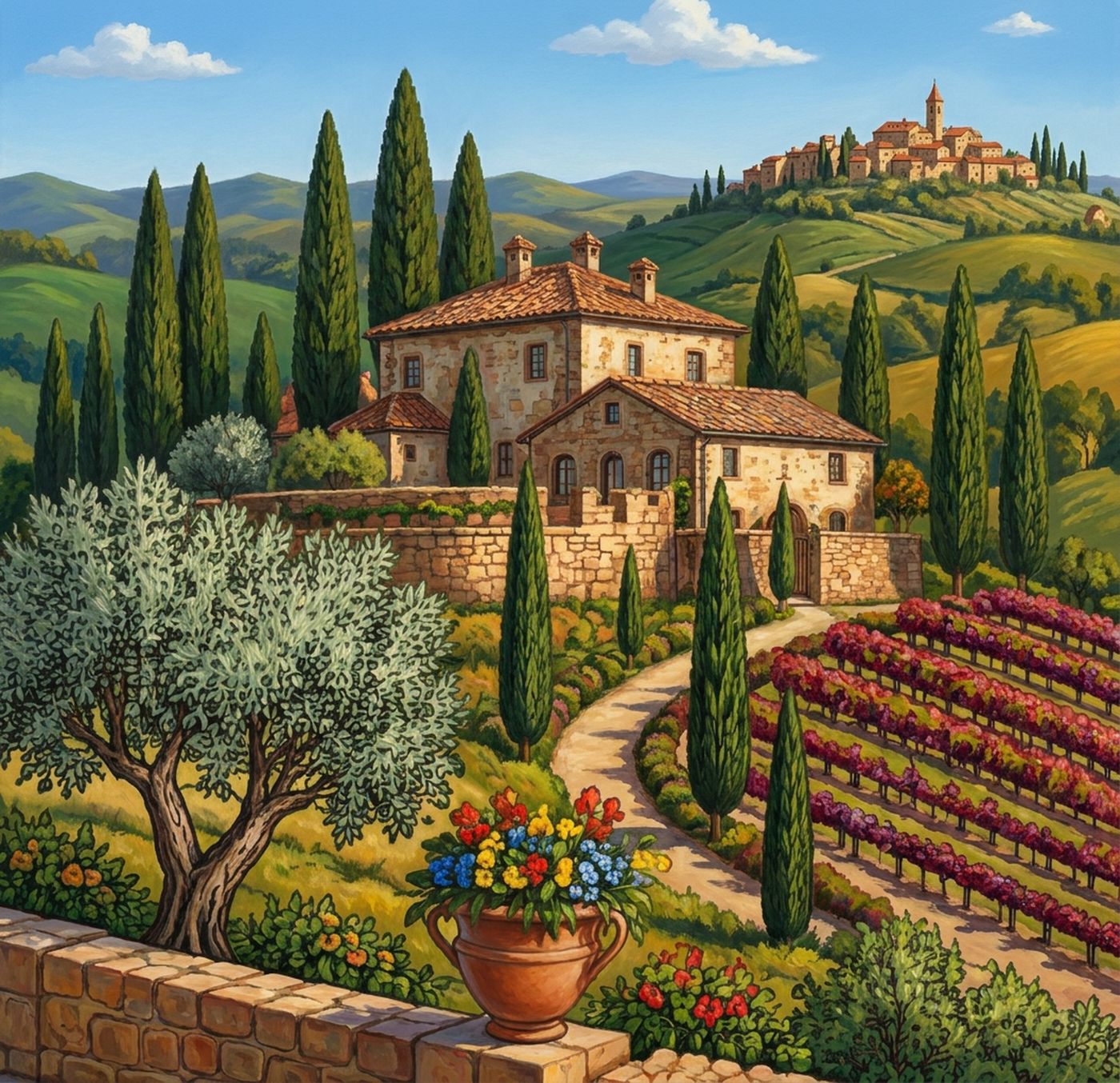 Full-colour reference for Tuscan Hilltop Farmhouse