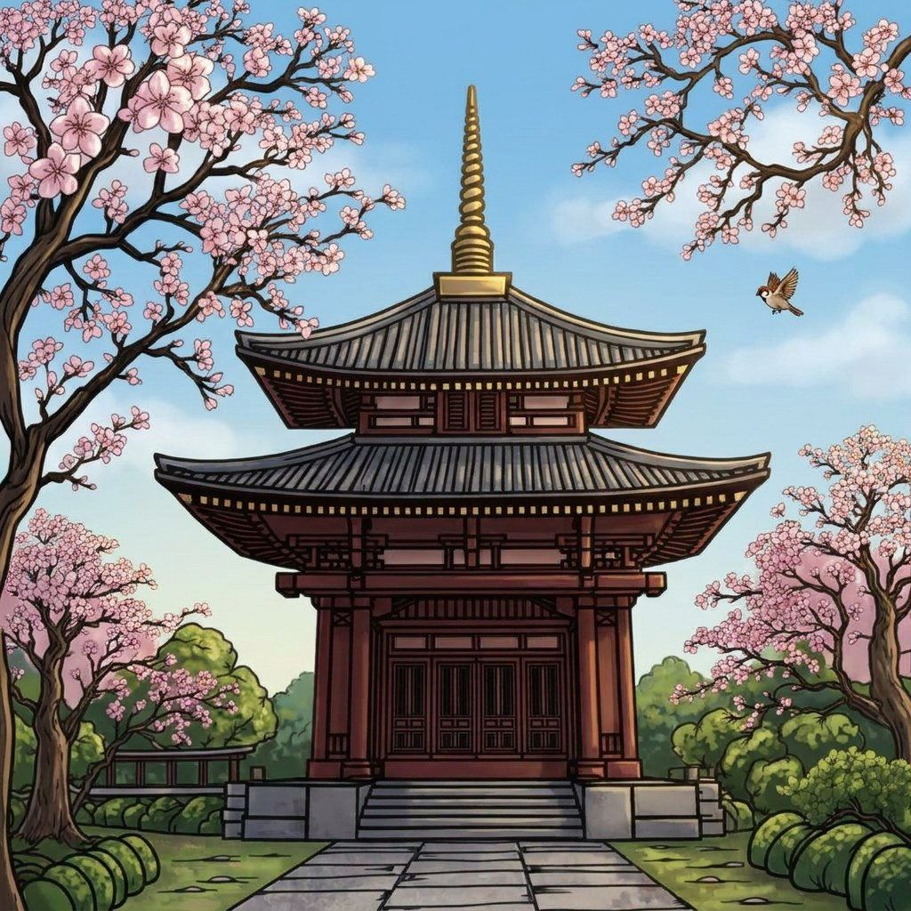 Full-colour reference for Kyoto Pagoda