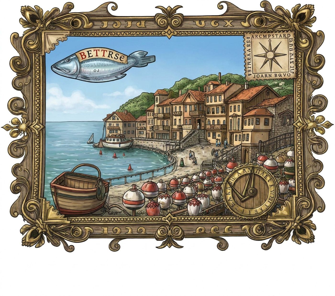 Full-colour reference for Seaside Postcard