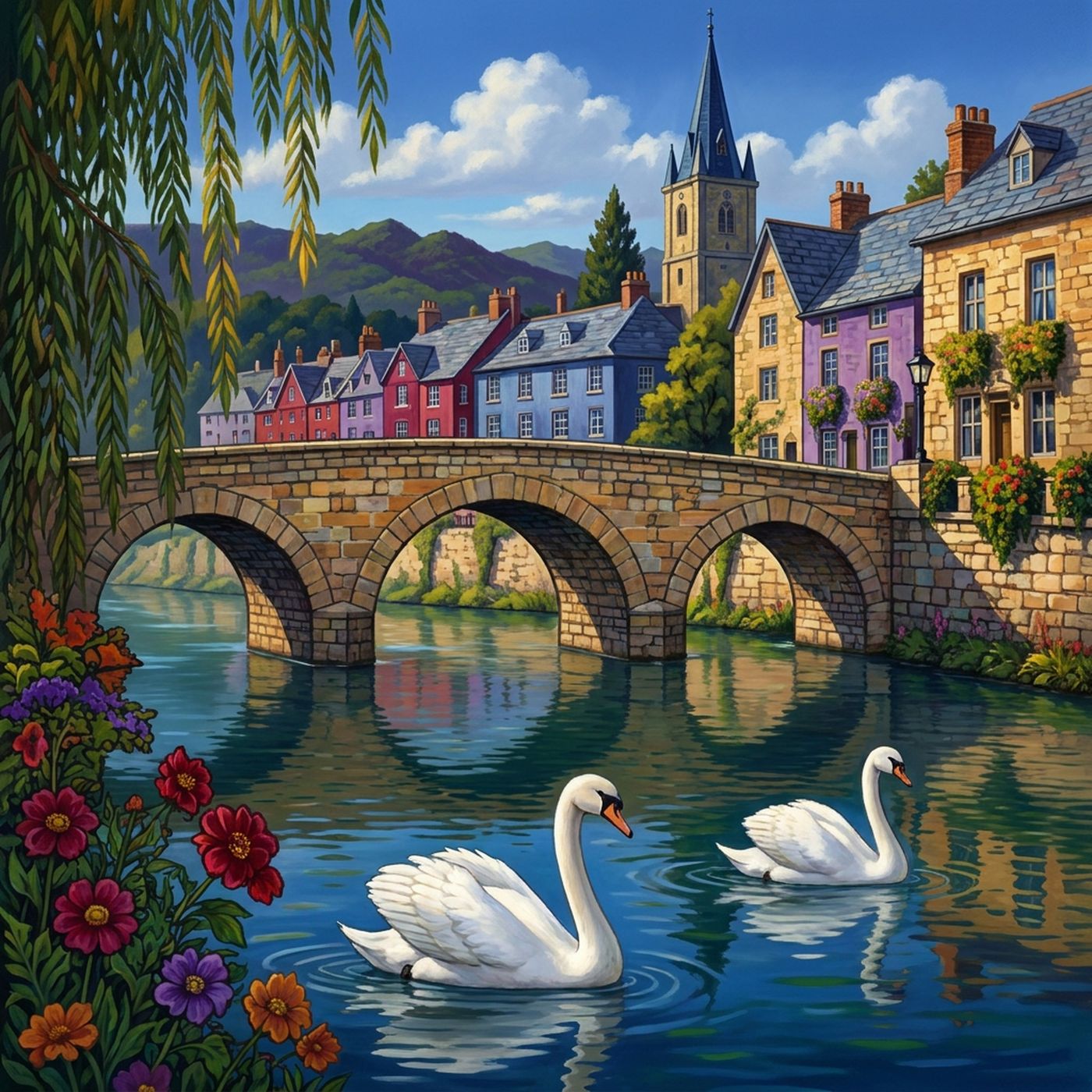 Full-colour reference for Stone Bridge Swans