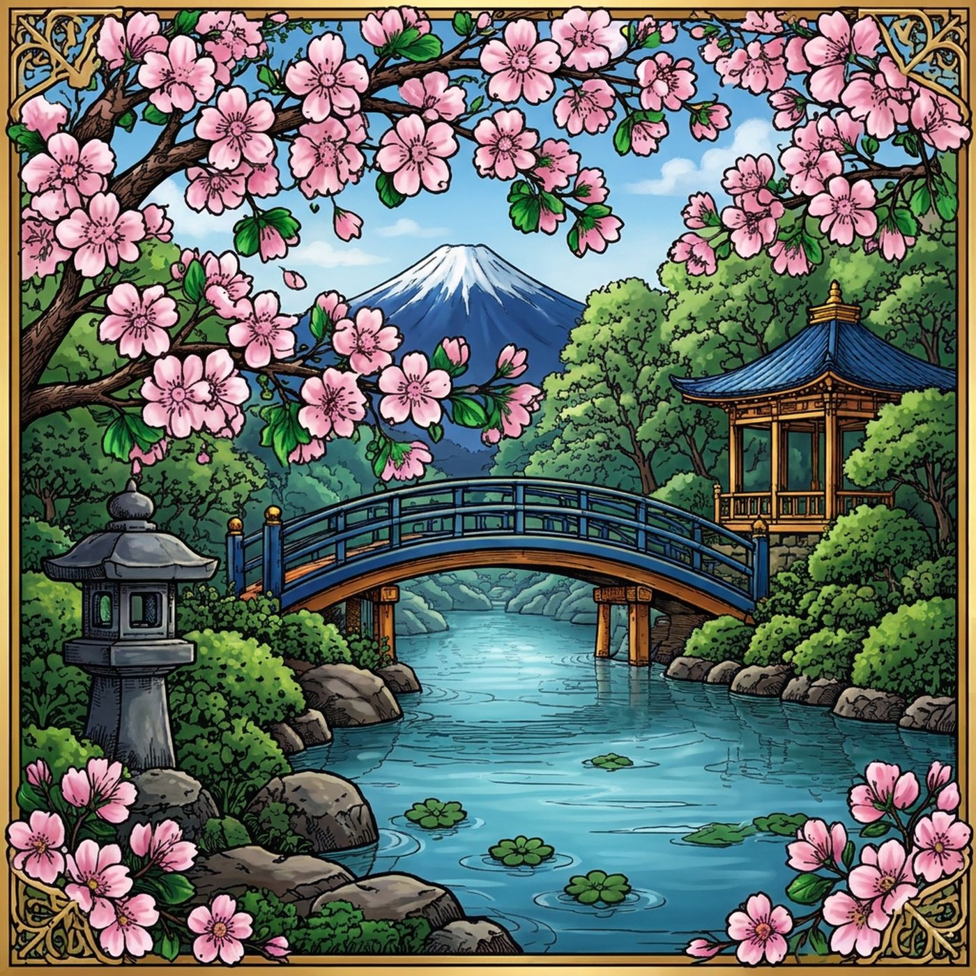 Full-colour reference for Blossom Garden Bridge