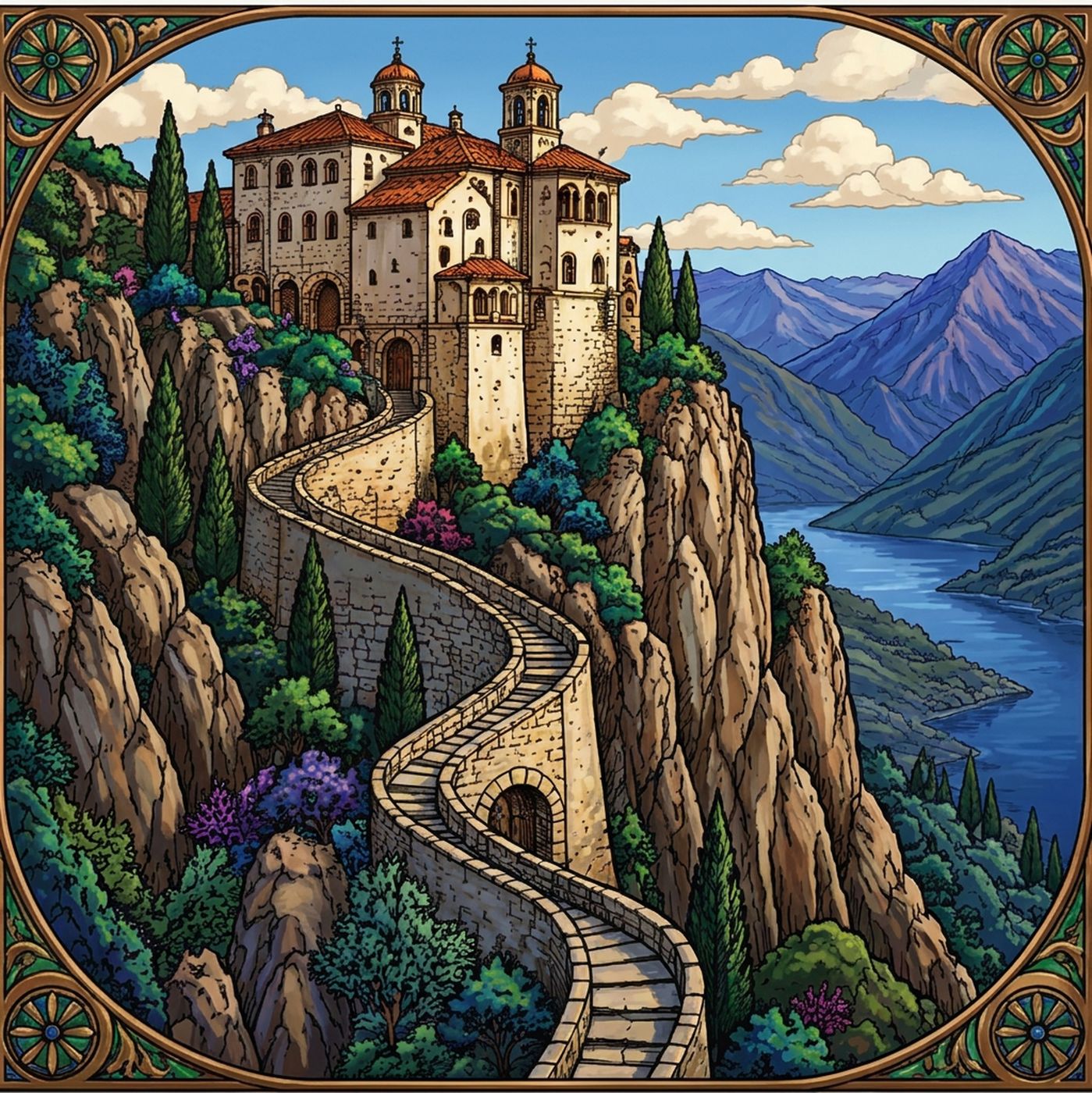Full-colour reference for Cliffside Monastery