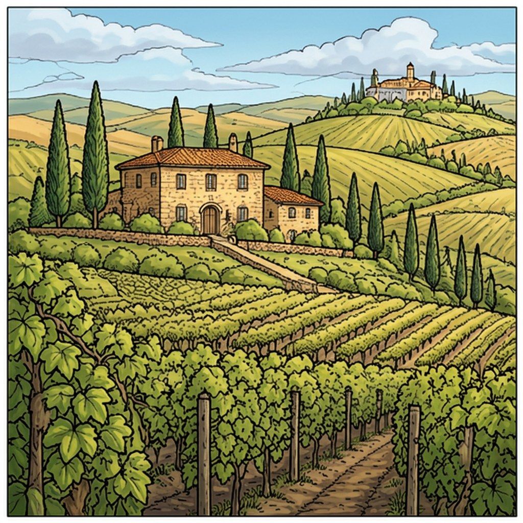 Full-colour reference for Tuscan Hillside