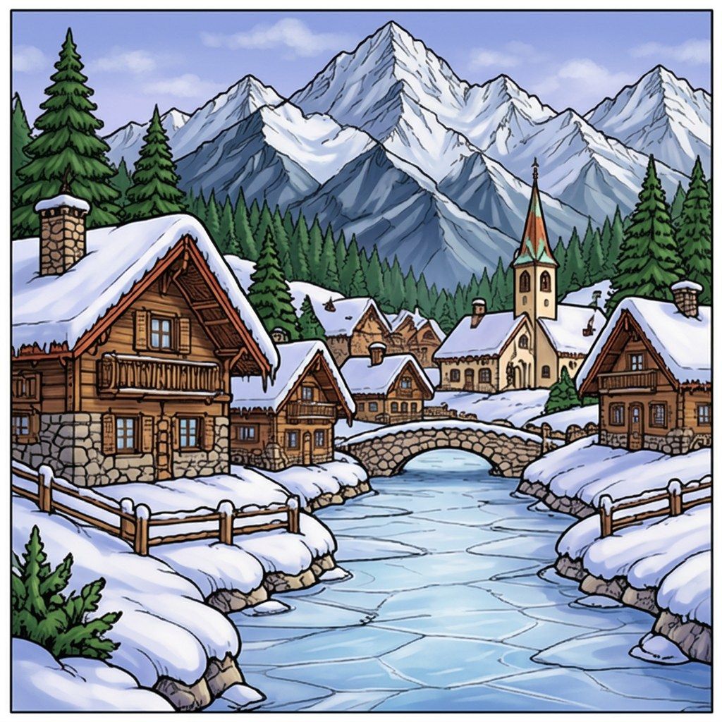 Full-colour reference for Snowy Alpine Village