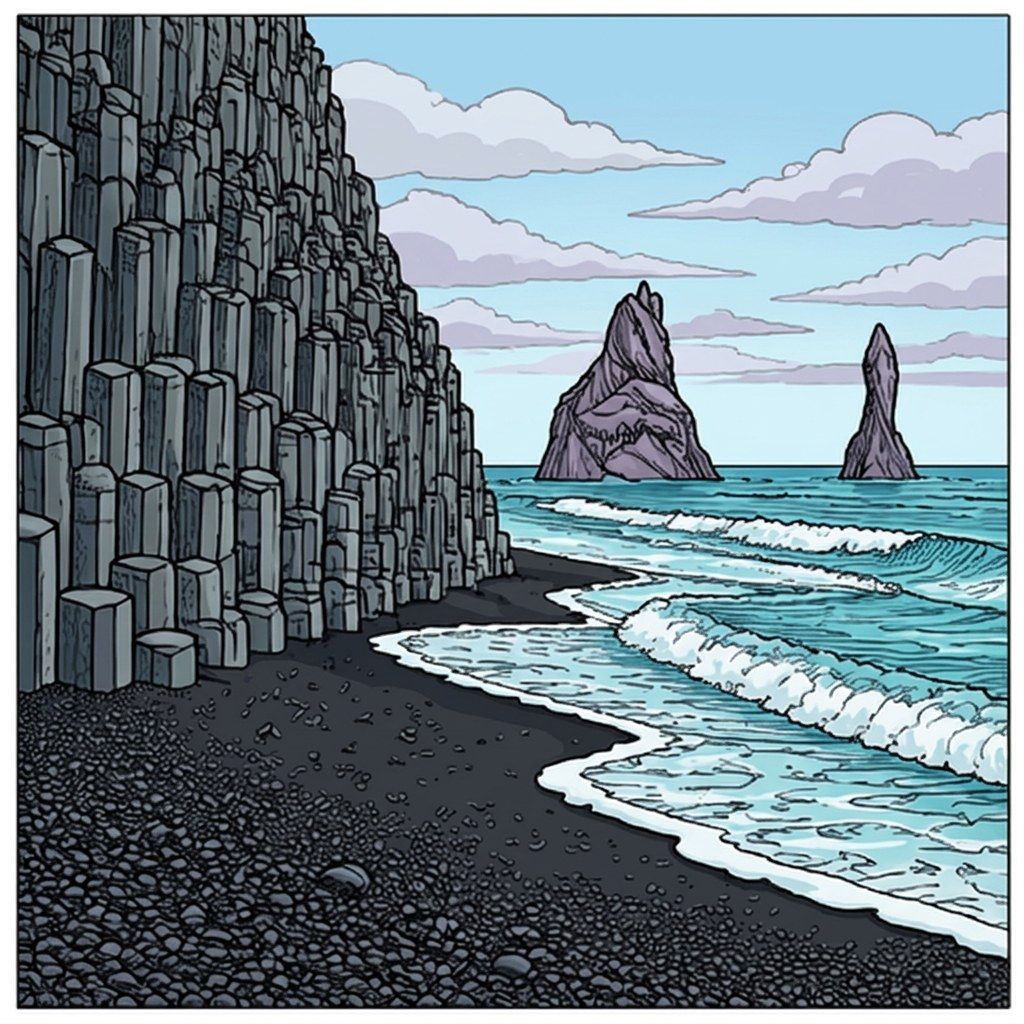 Full-colour reference for Volcanic Black-Sand Beach