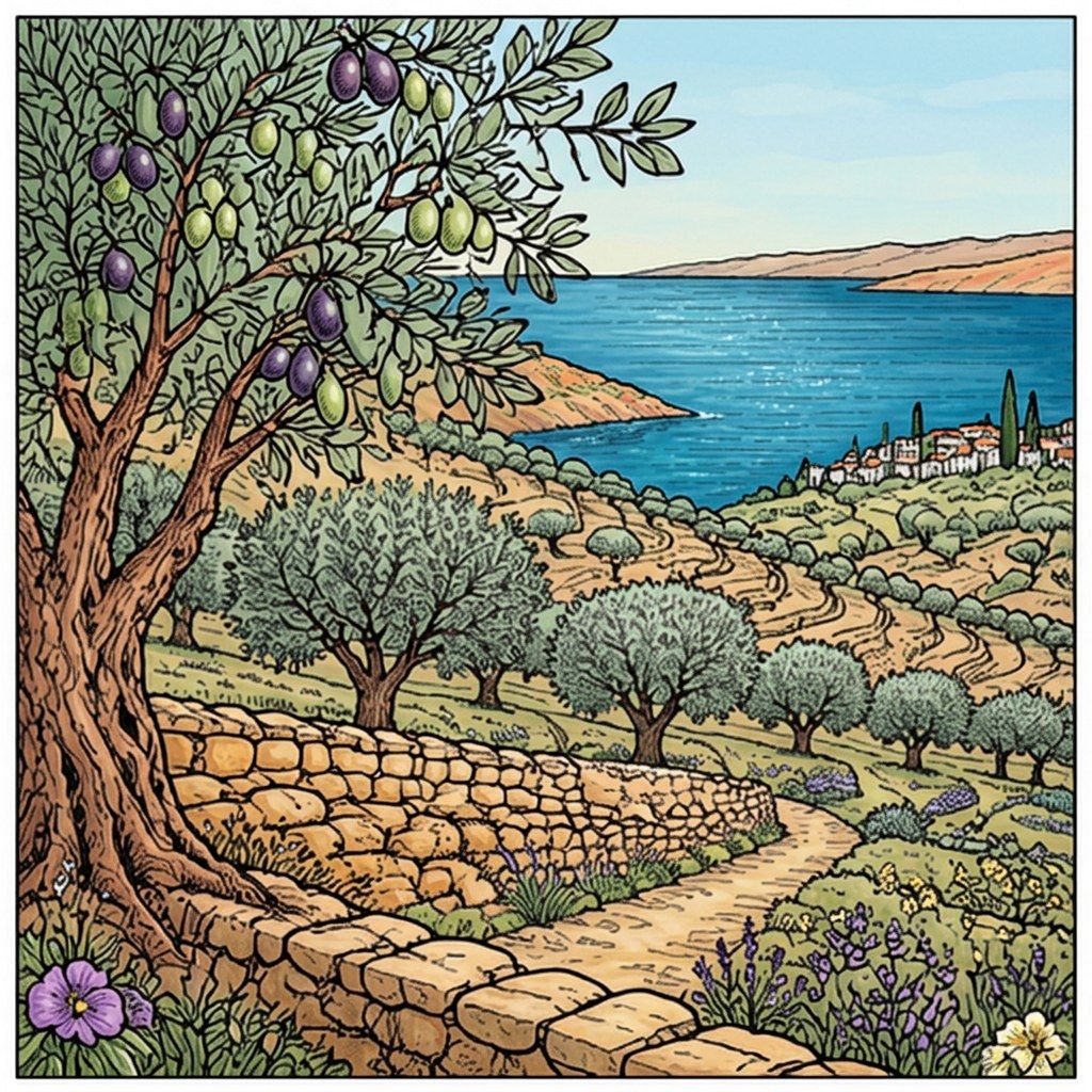 Full-colour reference for Mediterranean Olive Grove