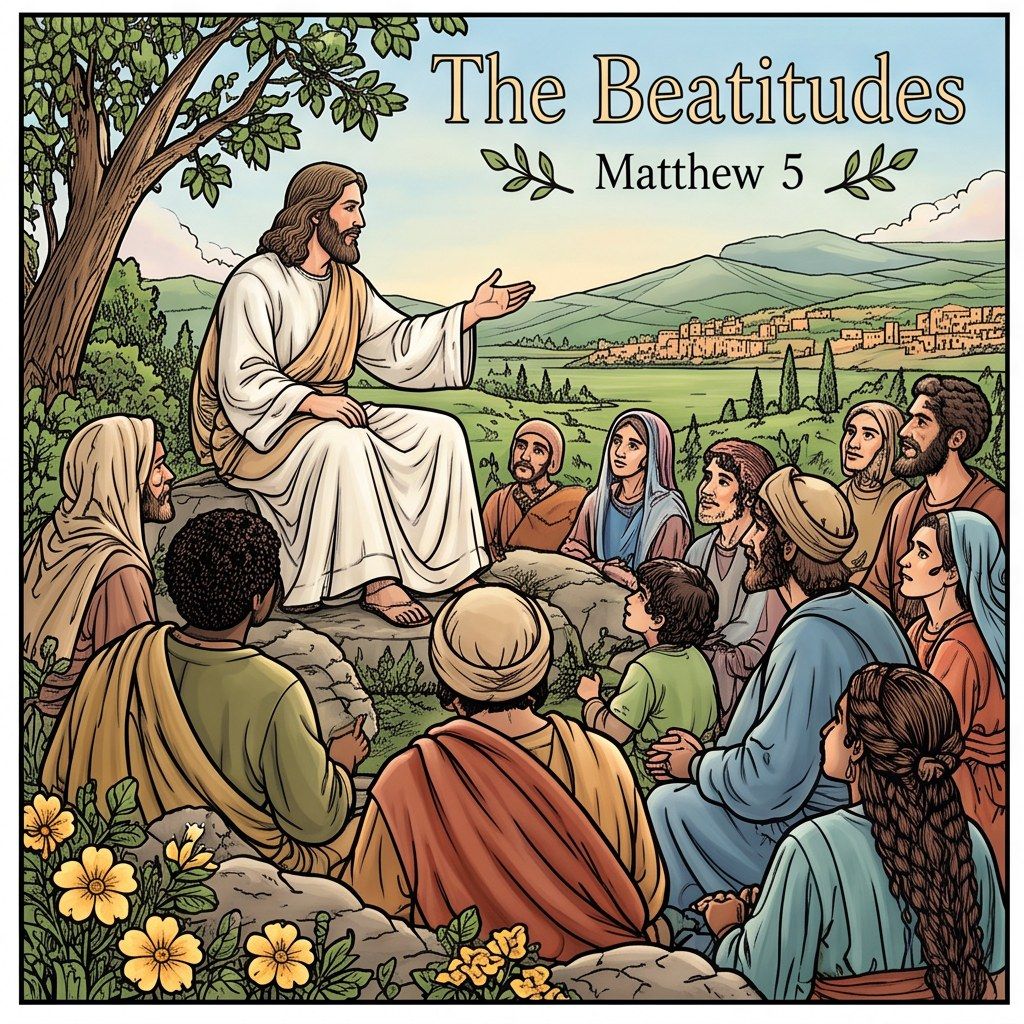 Full-colour reference for The Beatitudes