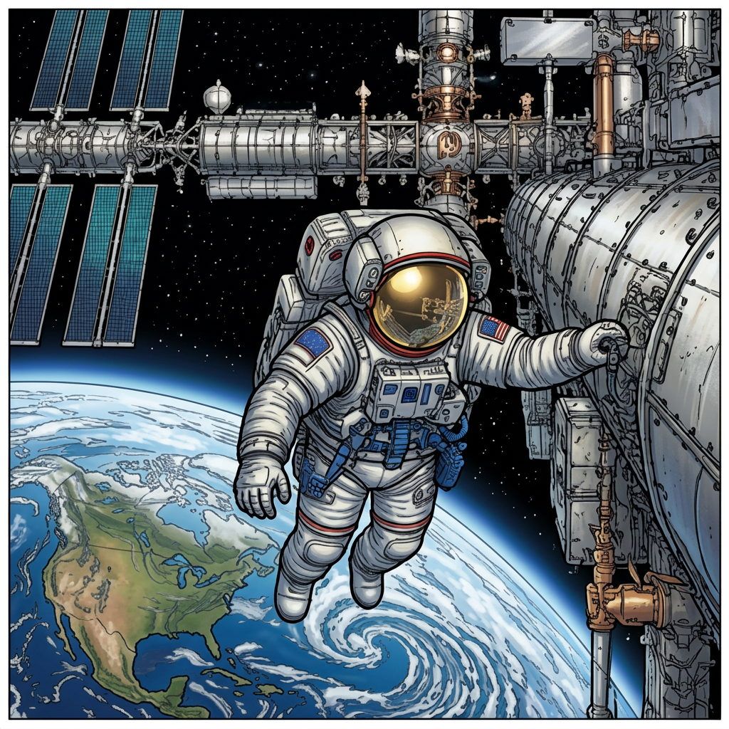 Full-colour reference for Astronaut above Earth