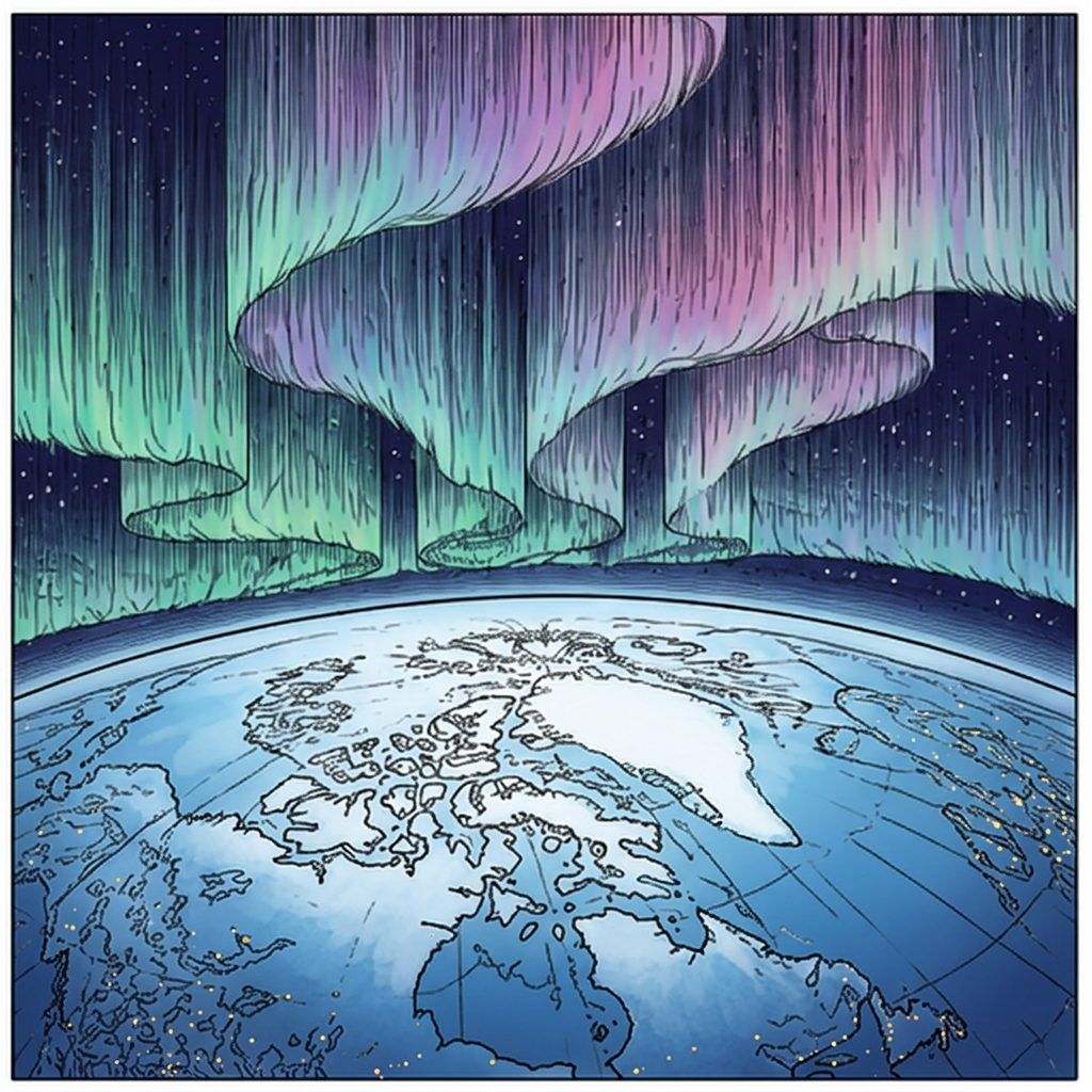 Full-colour reference for Aurora from Orbit