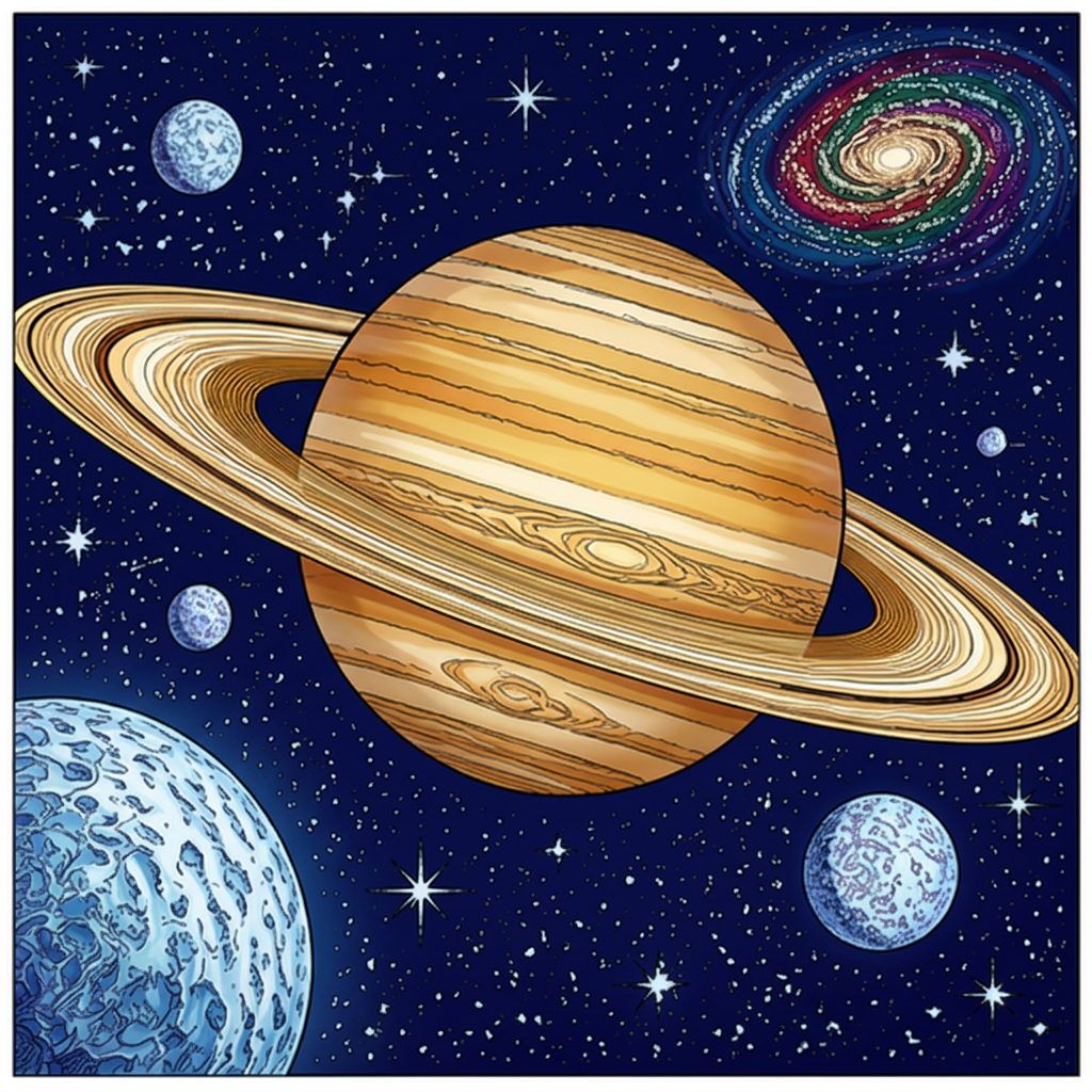 Full-colour reference for Saturn and Its Moons