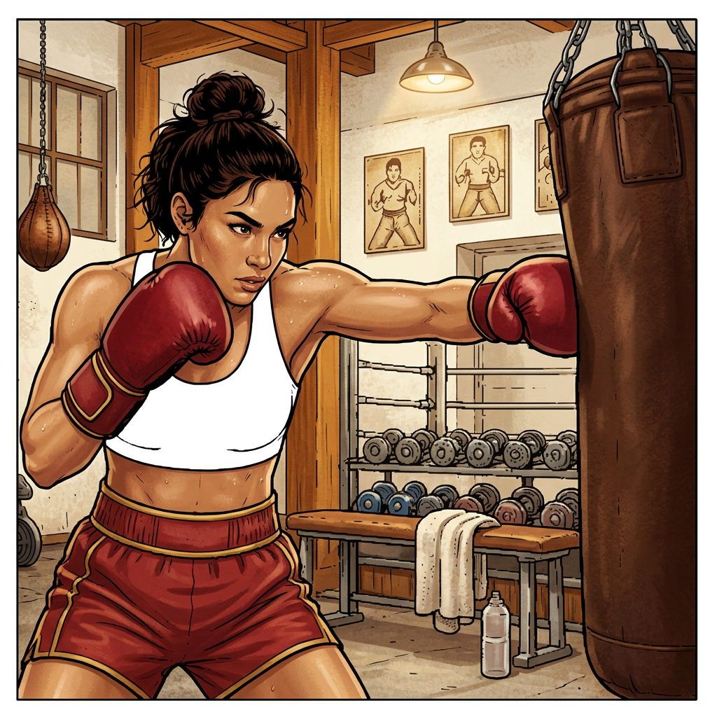 Full-colour reference for Women's Heavy Bag Training