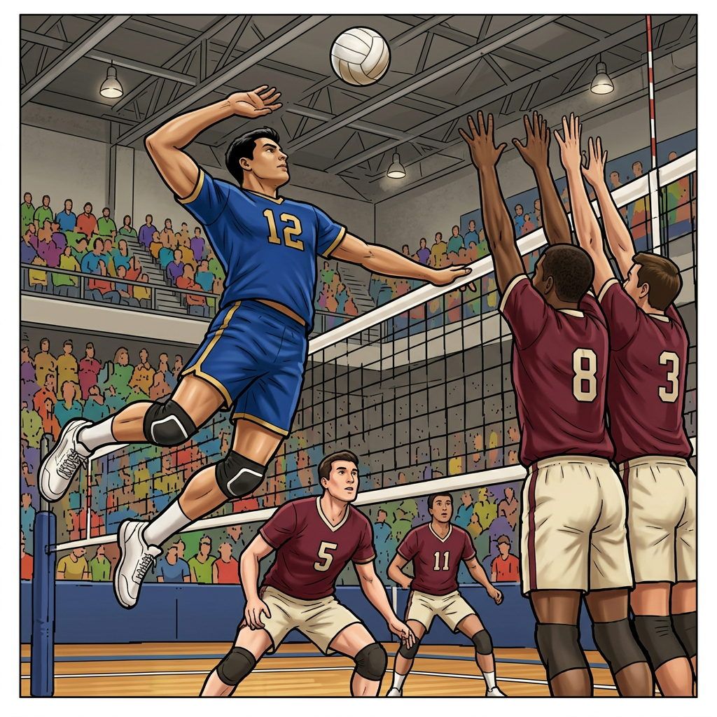 Full-colour reference for Men's Volleyball Spike