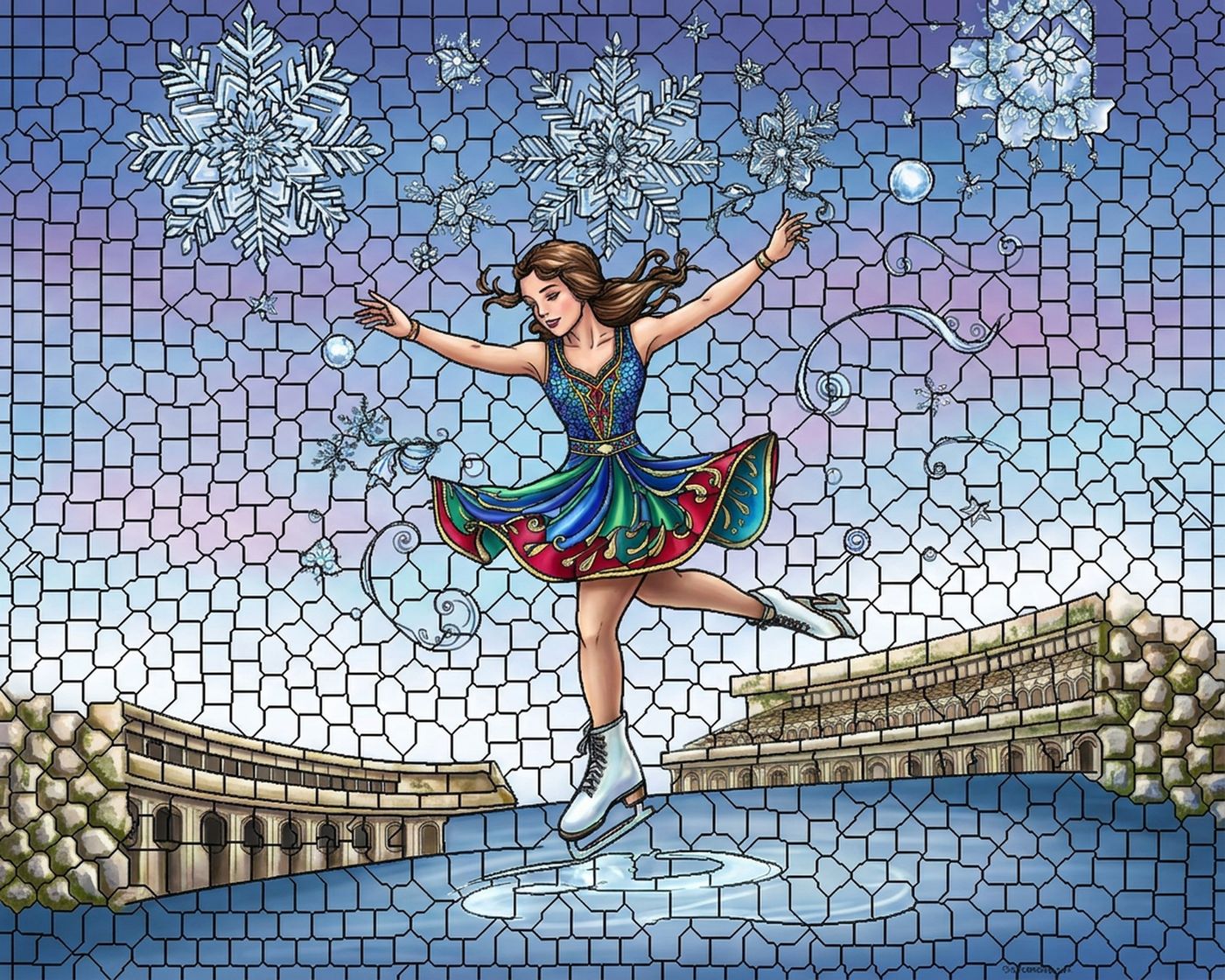 Full-colour reference for Snowflake Skater