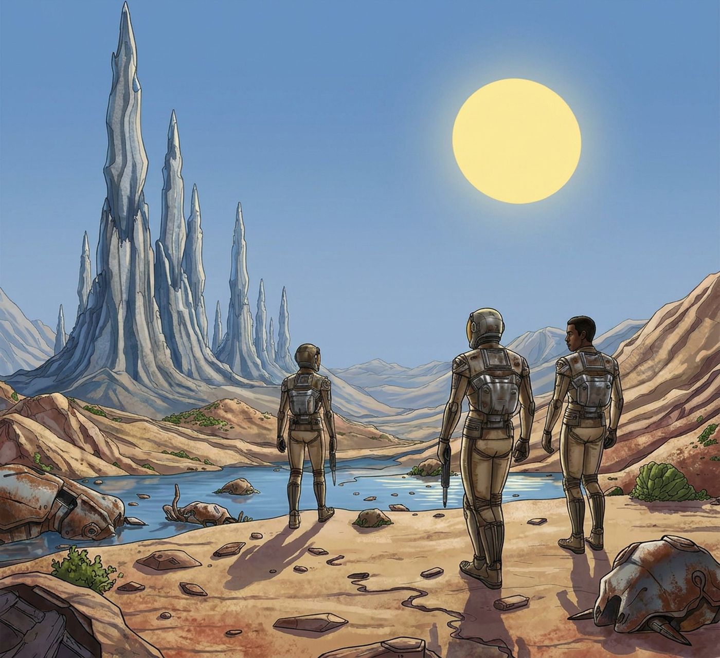 Full-colour reference for Away Team Landing