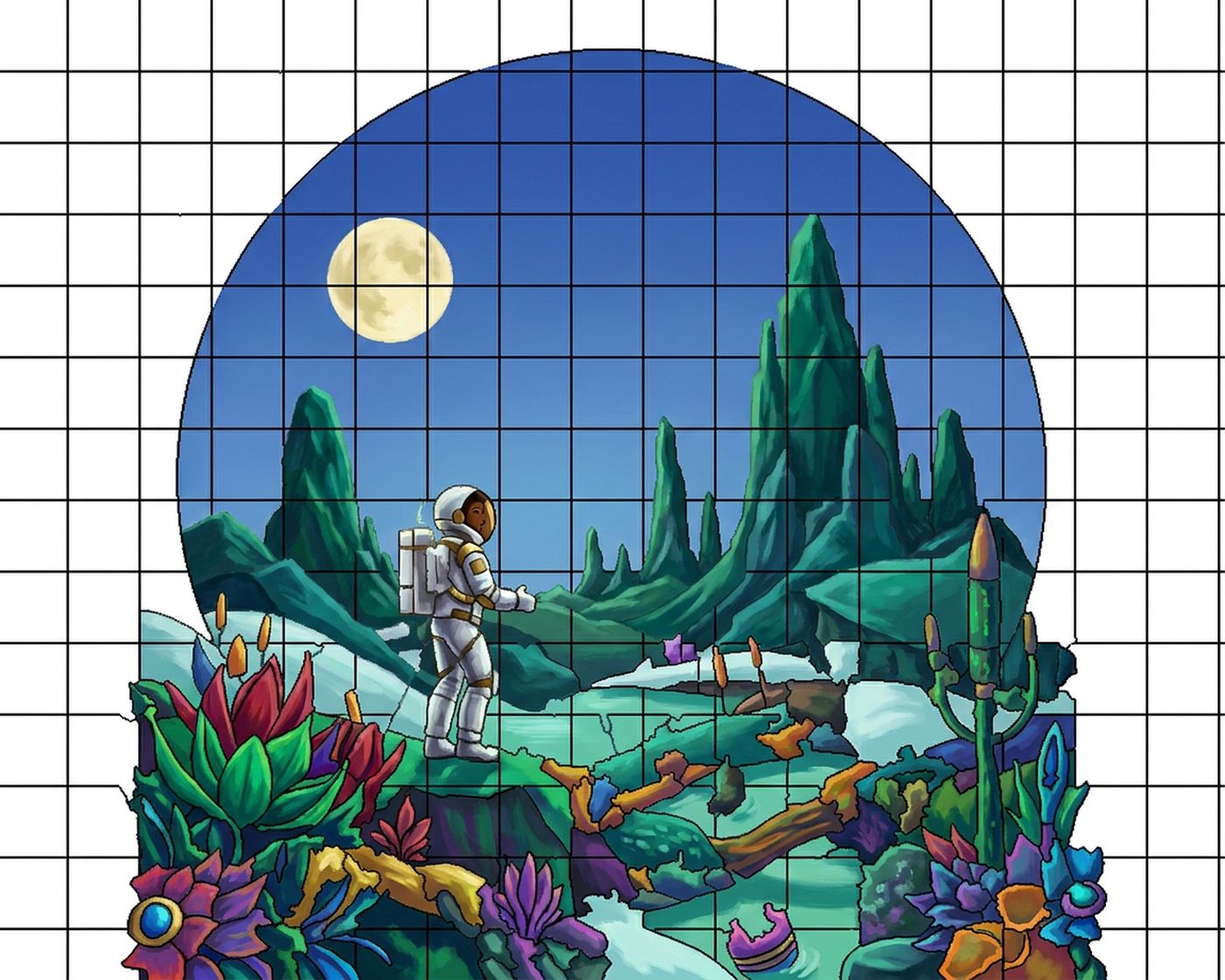 Full-colour reference for Alien World