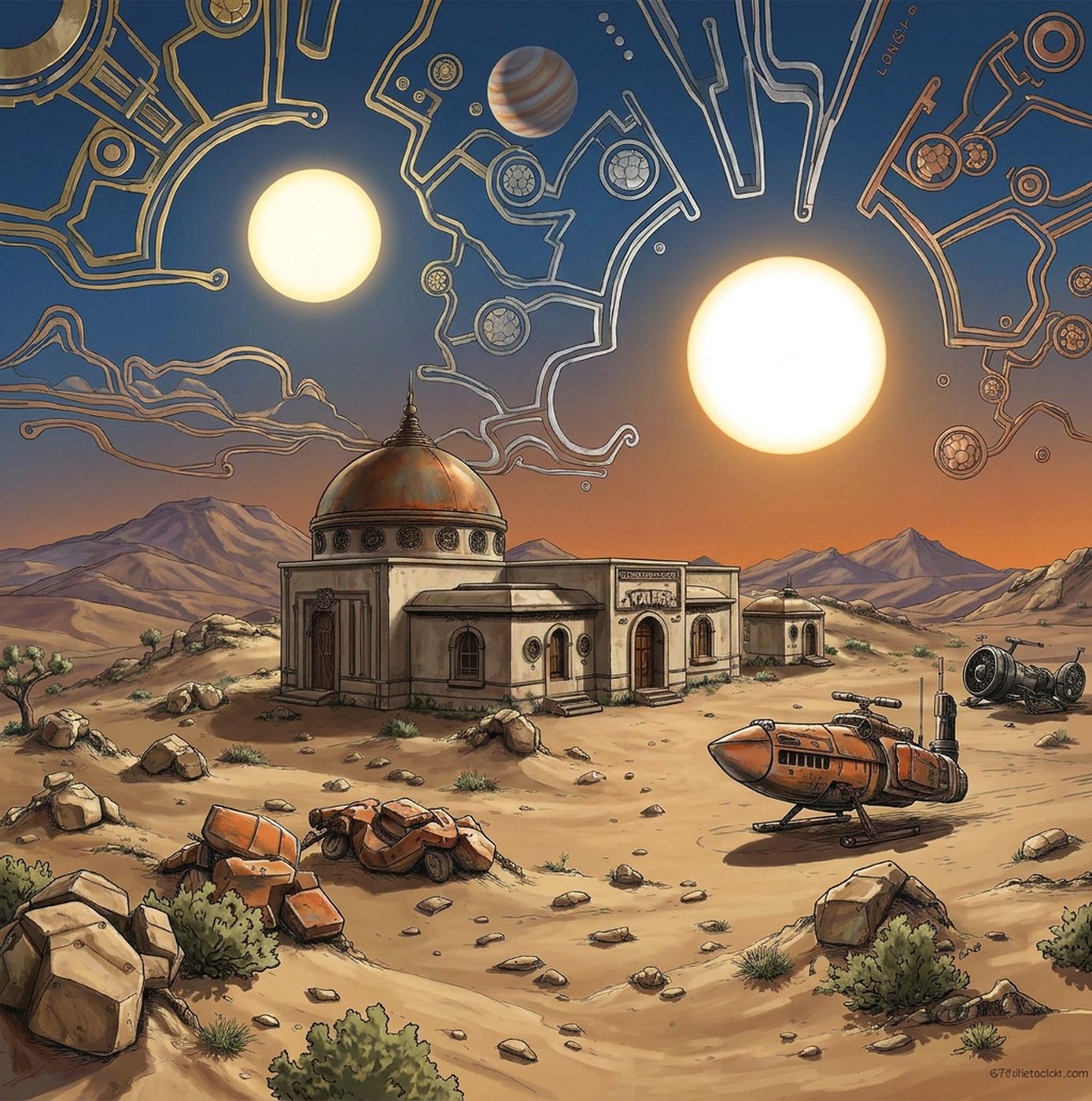 Full-colour reference for Twin Suns Outpost