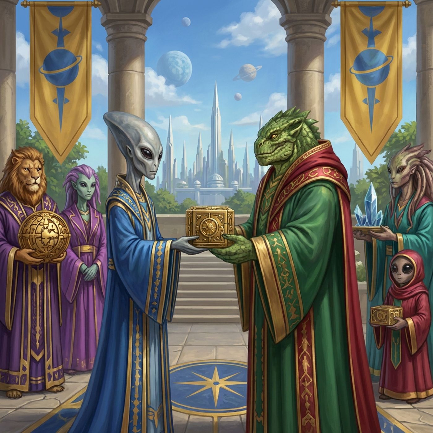 Full-colour reference for Ambassador Gift Ceremony