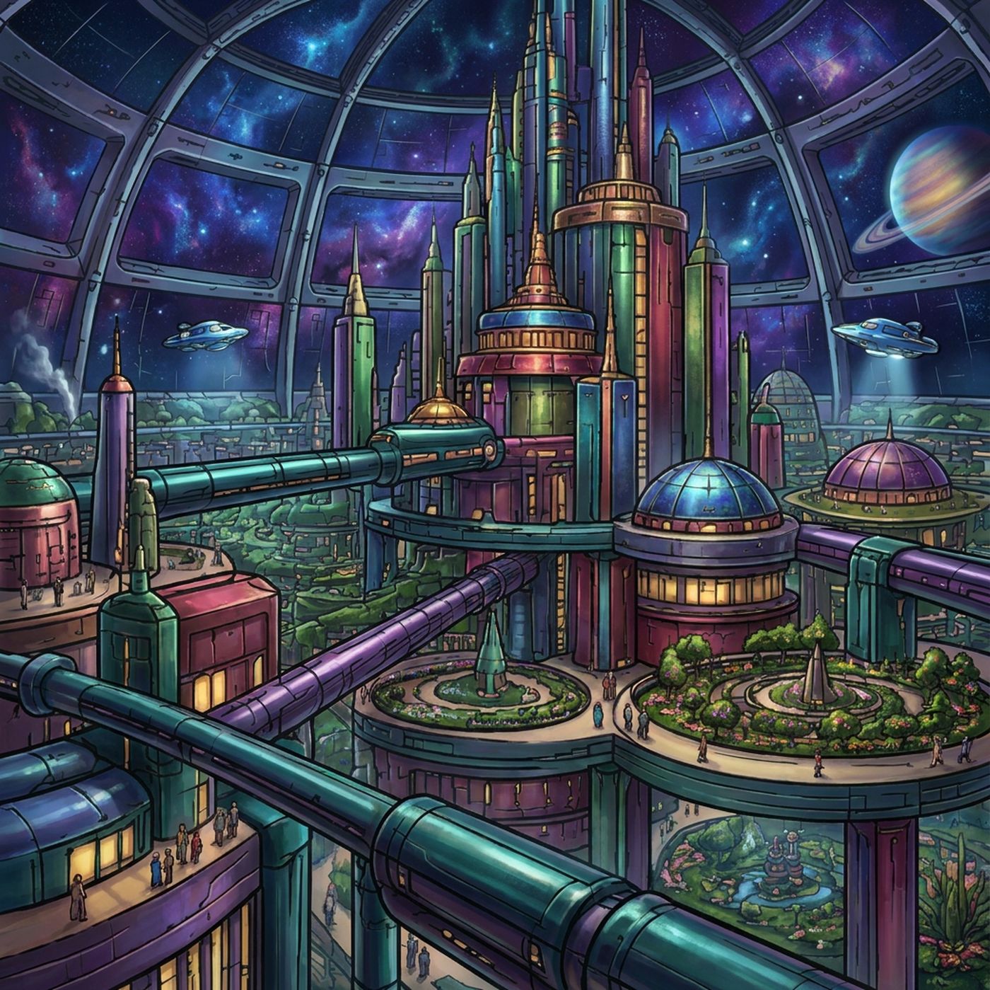 Full-colour reference for Orbital City Interior