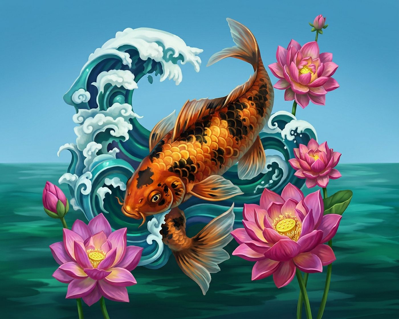 Full-colour reference for Koi Waves