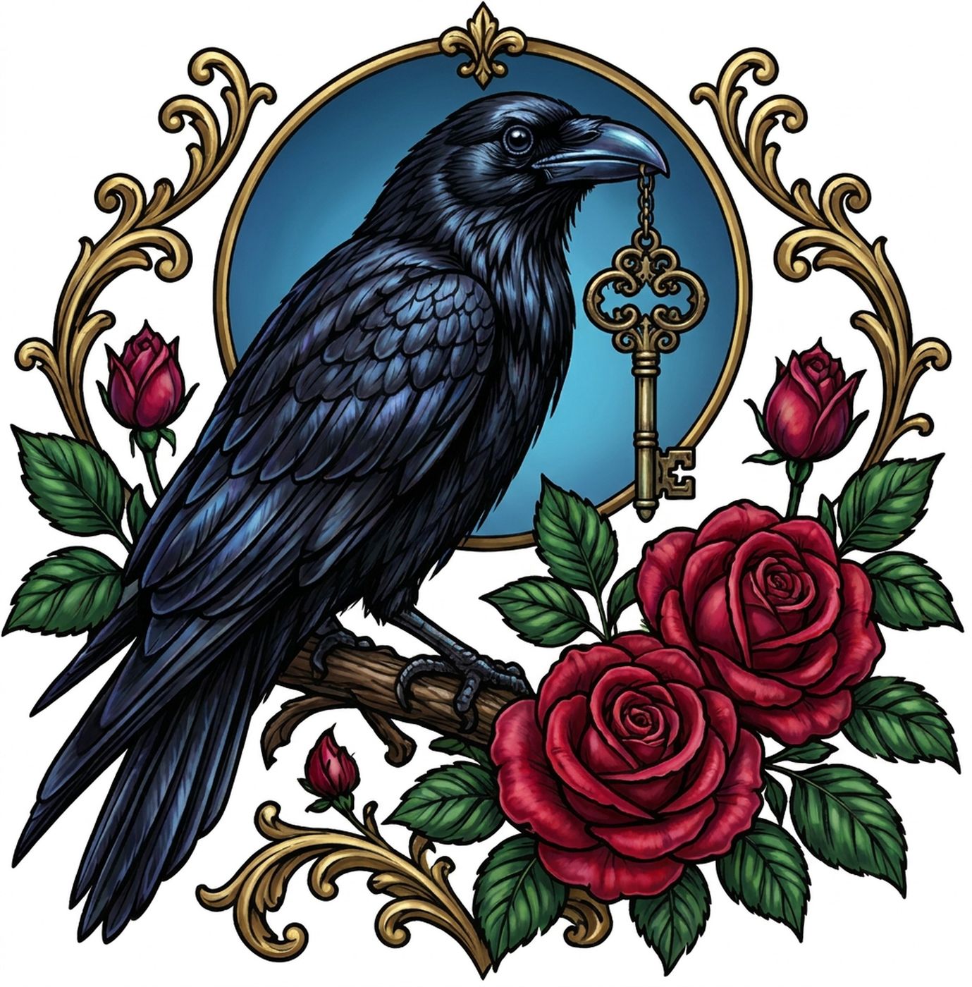 Full-colour reference for Raven Key and Roses