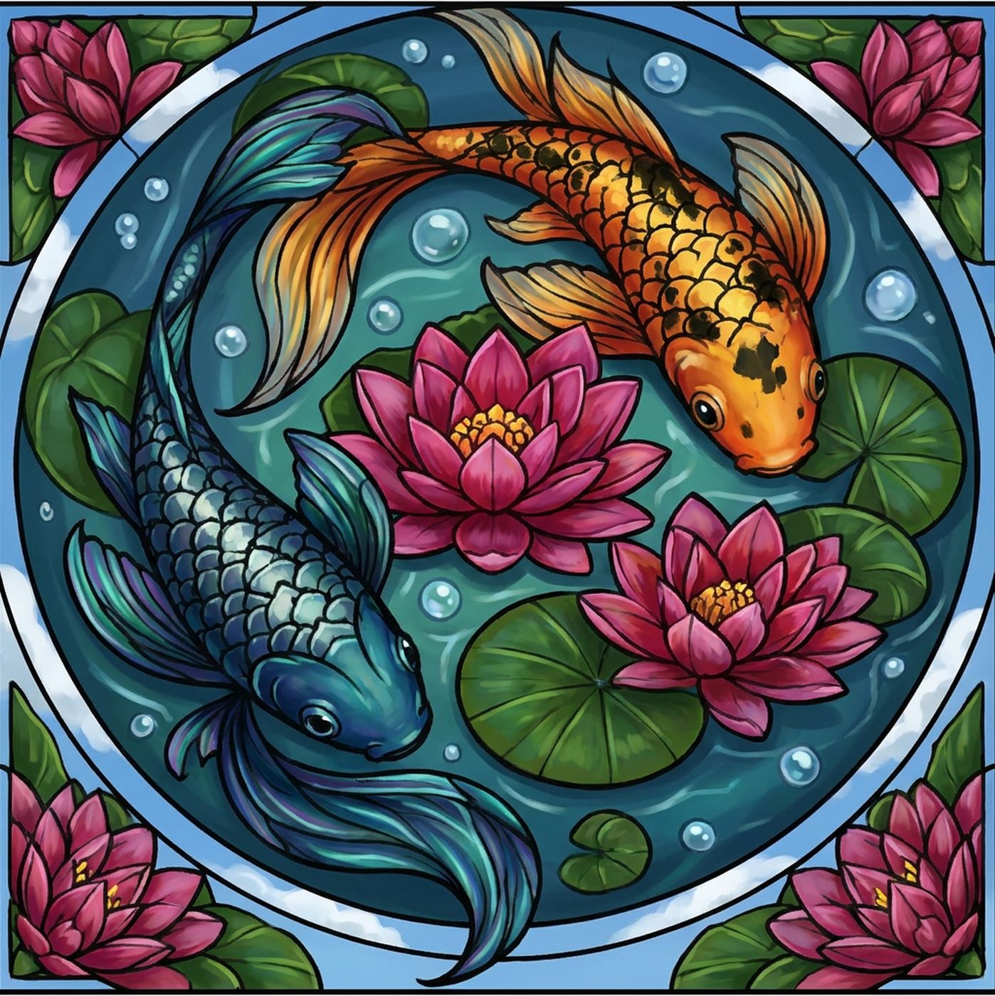 Full-colour reference for Koi Water Lily Circle