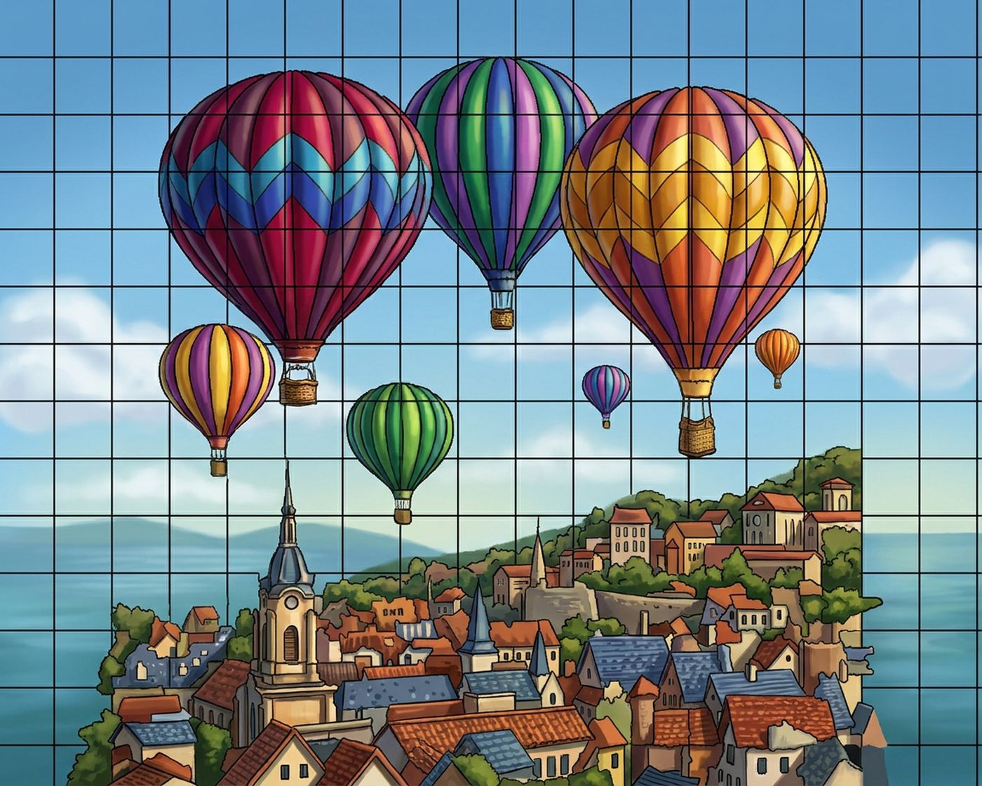 Full-colour reference for Balloons Over Town