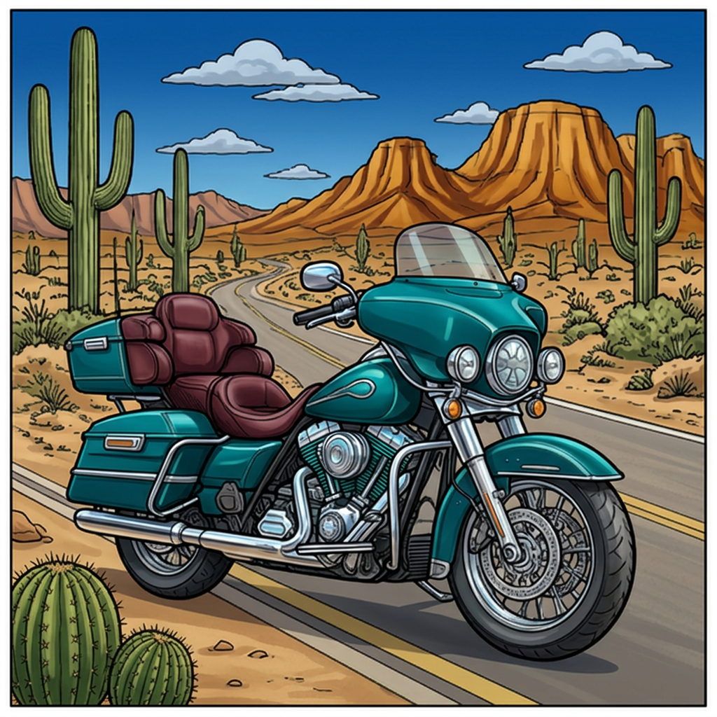 Full-colour reference for Desert Touring Motorcycle