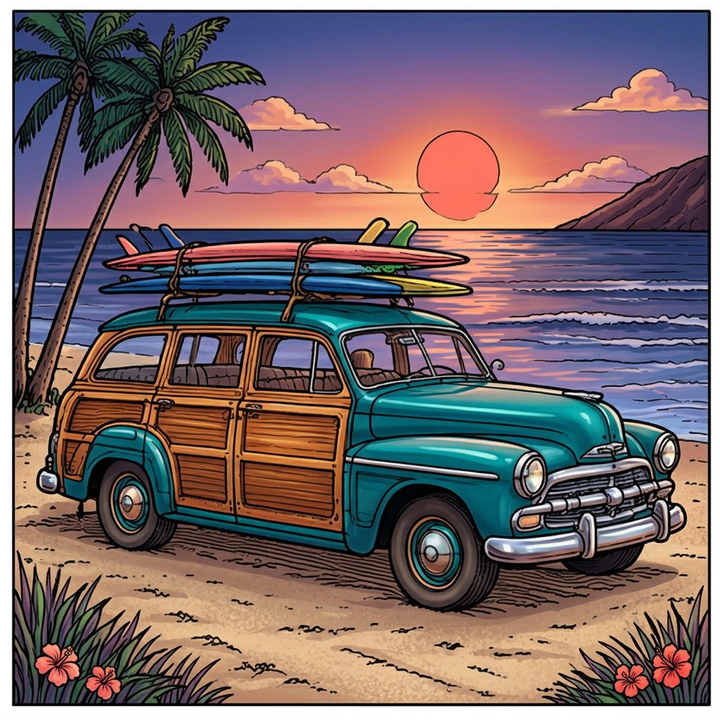 Full-colour reference for Surfing Woody Wagon