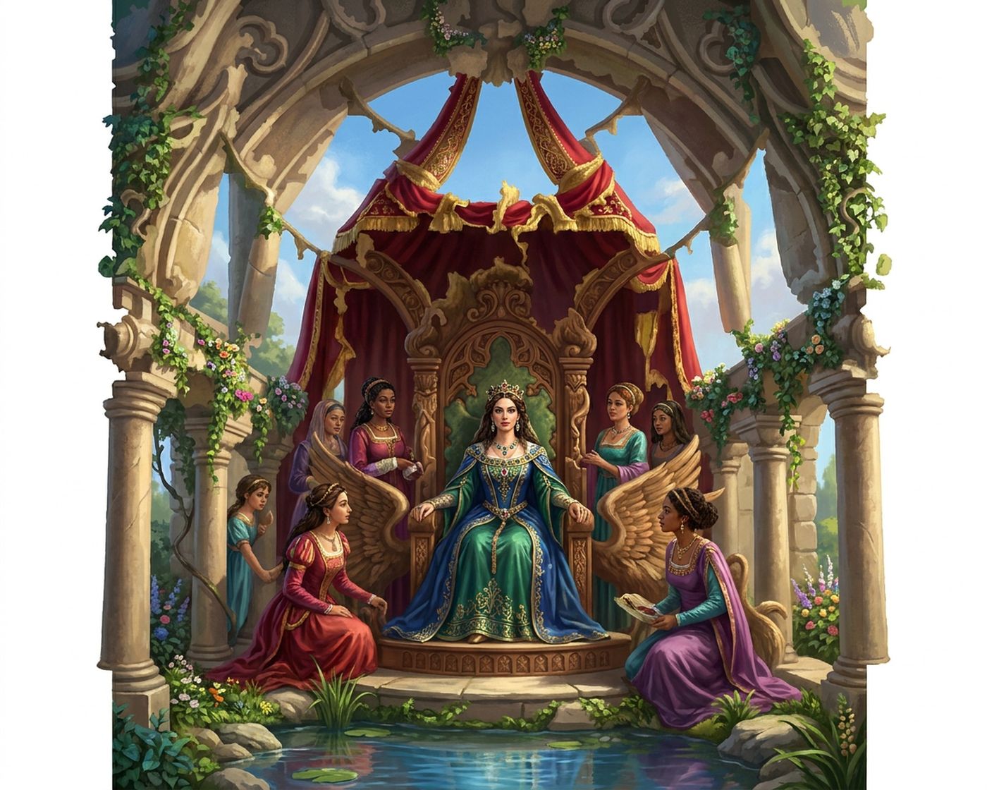 Full-colour reference for Queen's Court
