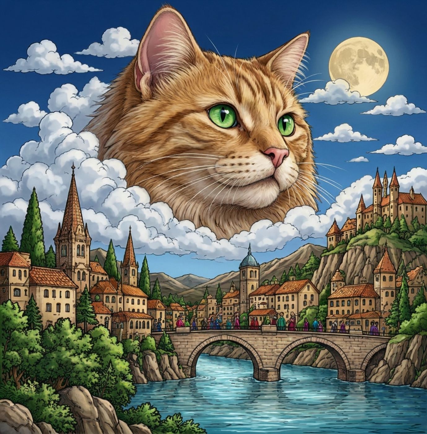 Full-colour reference for Cat Above the City