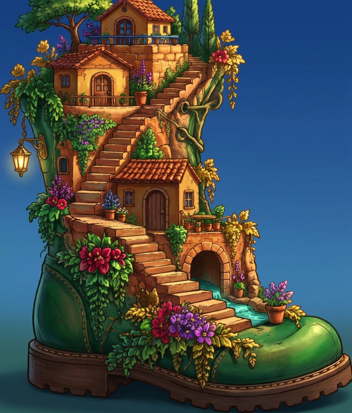 Full-colour reference for Garden Boot Village
