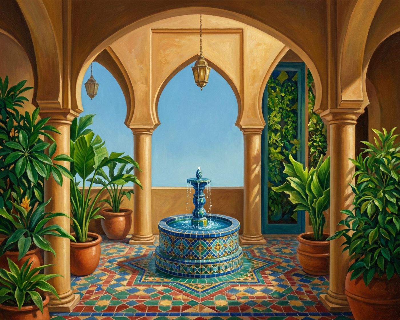 Full-colour reference for Moroccan Courtyard